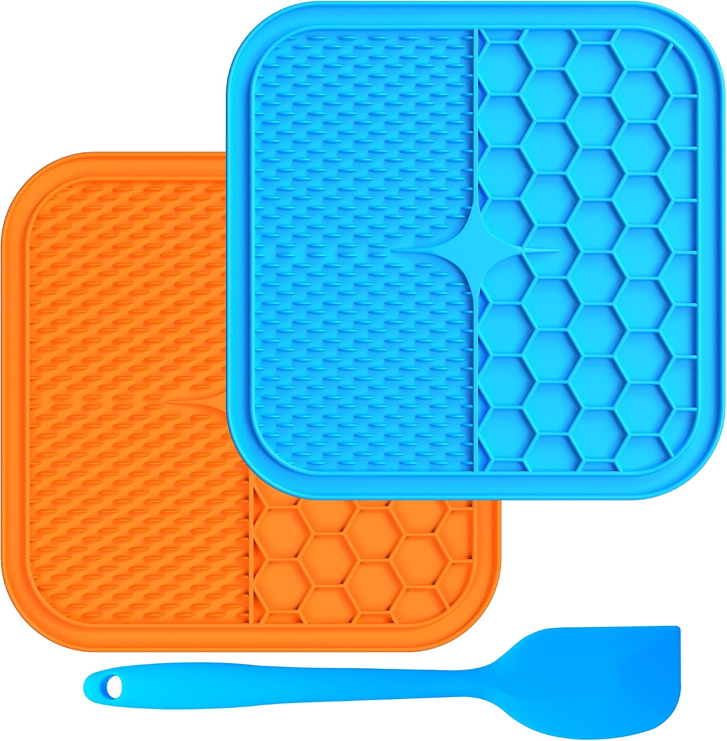 Dog Lick Pad - Large Size Lick Mats 2 Packs with Strong Suction Cups, Dog Slow Feeder Anxiety Relief Dog Cat Lick Training, Treat…