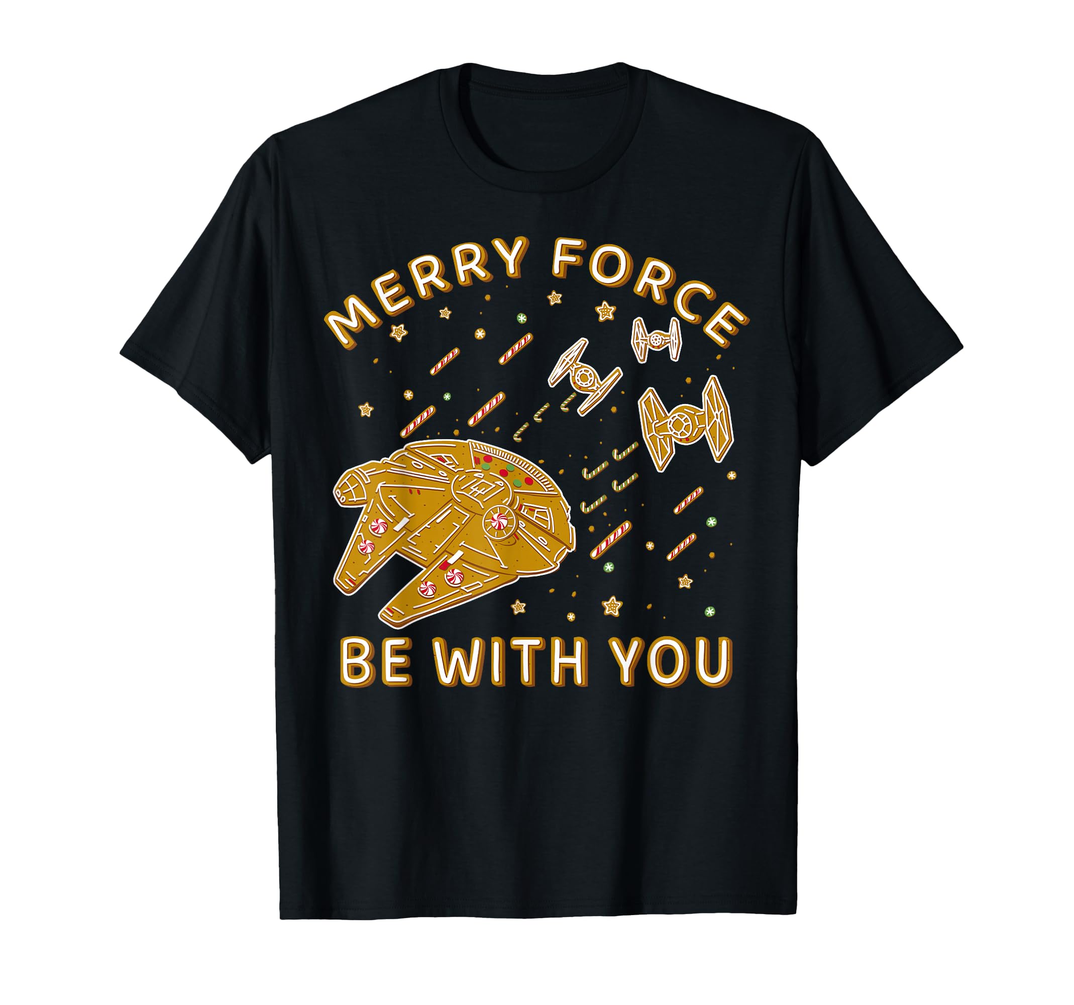 T-shirt Star Wars Force Be With You pour Noël et biscuits de fêtes - 3