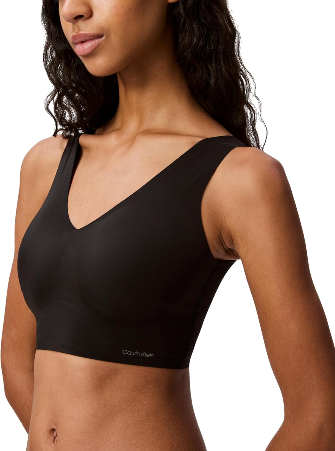 Calvin Klein Womens Invisibles Comfort Seamless Lightly Lined V Neck Bralette Bra - Image 4