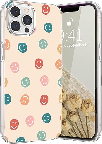 Funda compatible con iPhone 14 Pro Max, bonita y colorida cara sonriente retro, elegante, duradera, protección de cuerpo completo, funda de TPU de disponible en Yaxa Peru