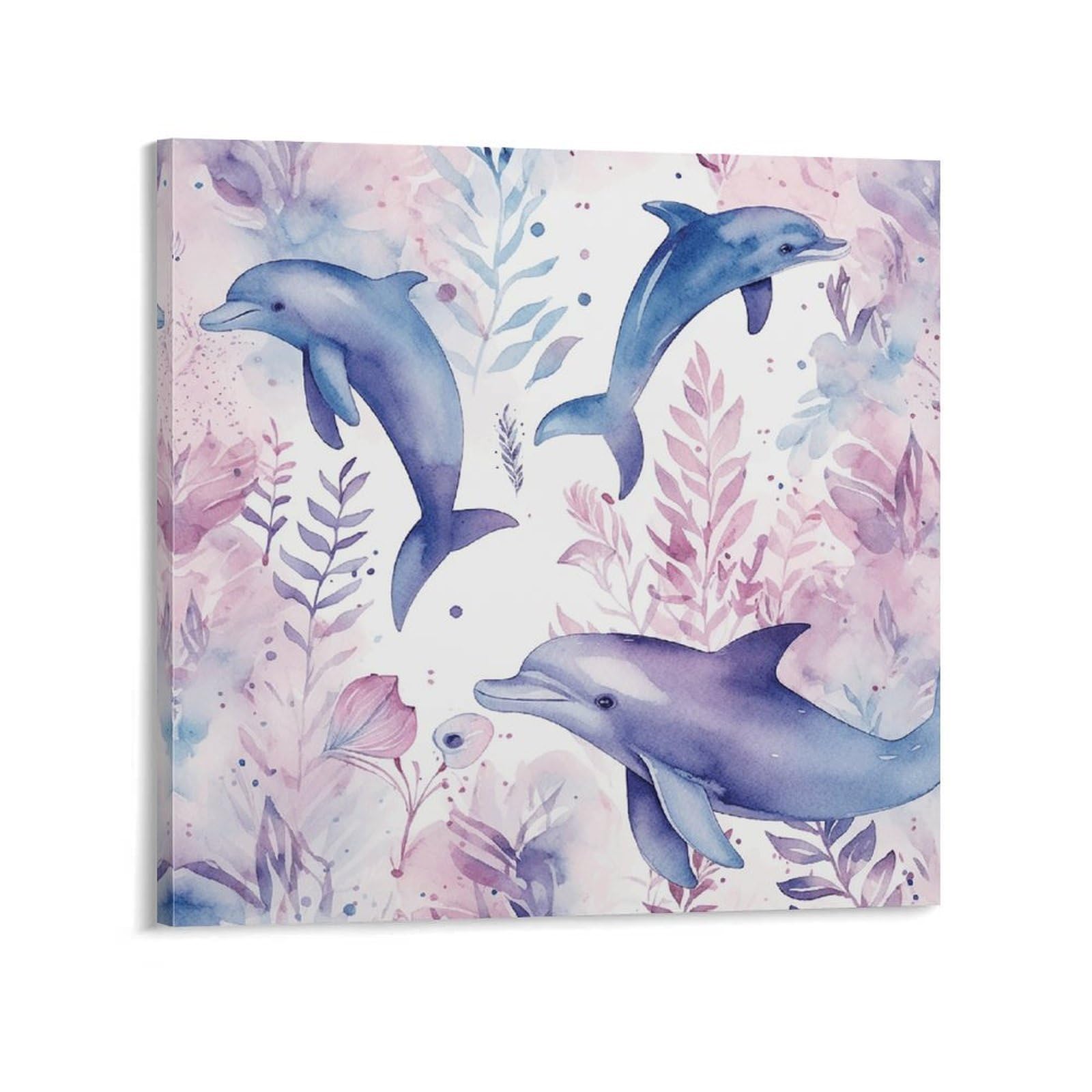 KLOPH Seaweed in The Sea Canvas Wall Art for Living Room 10x10inch Modern Artwork Painting for Bathroom Hanging Canvas Prints Aesthetic Wallart for Bedroom Kitchen Office Wall Decor