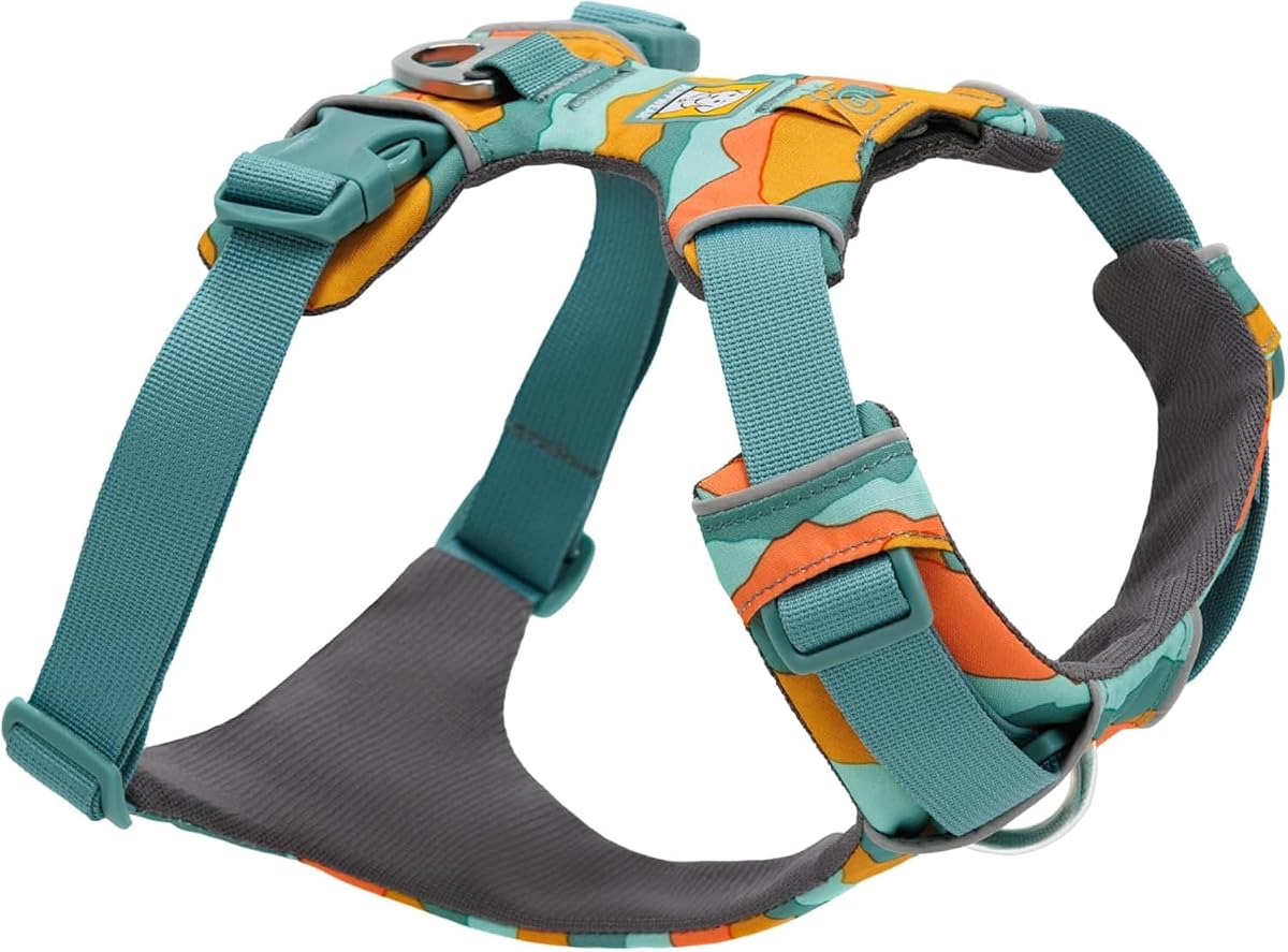 Ruffwear, arnés para perro de gama frontal, arnés reflectante suave acolchado para uso diario con clips de correa doble, ajuste ajustable y ligero para entrenar o caminar para todos los perros, montañas primaverales, mediano