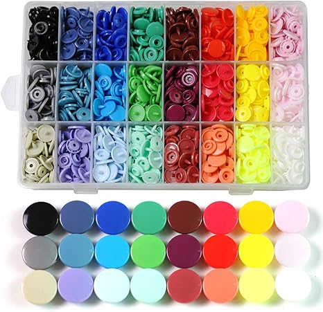 Amazon Bestgle樹脂スナップボタン 可愛いボタン ホック408組24色 プラスナップ スナップボタン色彩豊か プラスナップ 丸型のスナップ11 8mm T5対応 ハンティプレスセット スナップ 通販