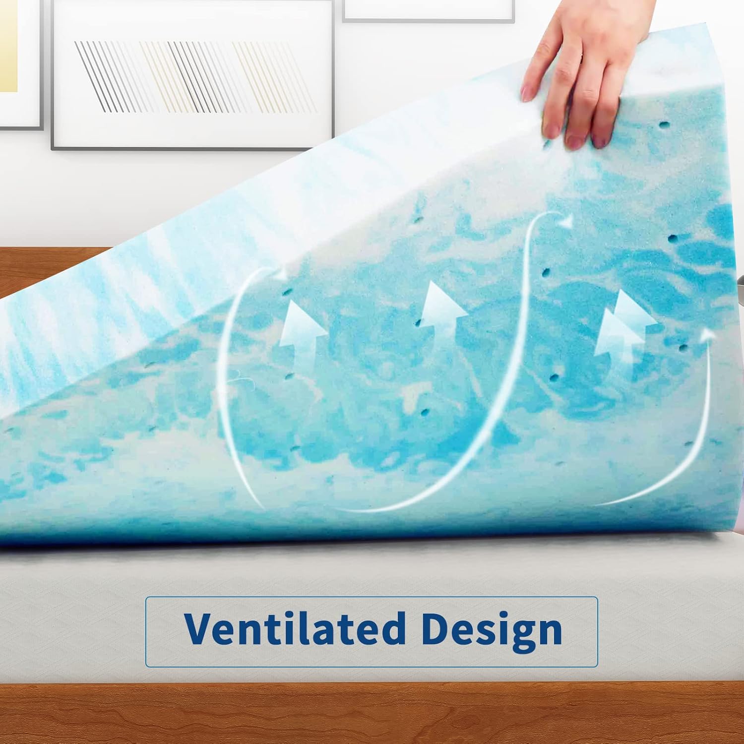 Mattress Topper, 4 Inch Gel Memory Foam Mattress Topper, Queen, CertiPUR-US Certified