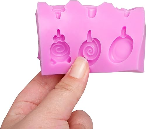 Miniatura 8 de Moldes para fondant de helado de silicona, moldes de caramelo de piruleta, 3 paquetes para hacer moldes de fondant con formas de helado, decoración