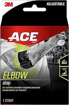 حزام كوع التنس ACE ، قابل للتعديل ، أسود ، 1 / حزمة