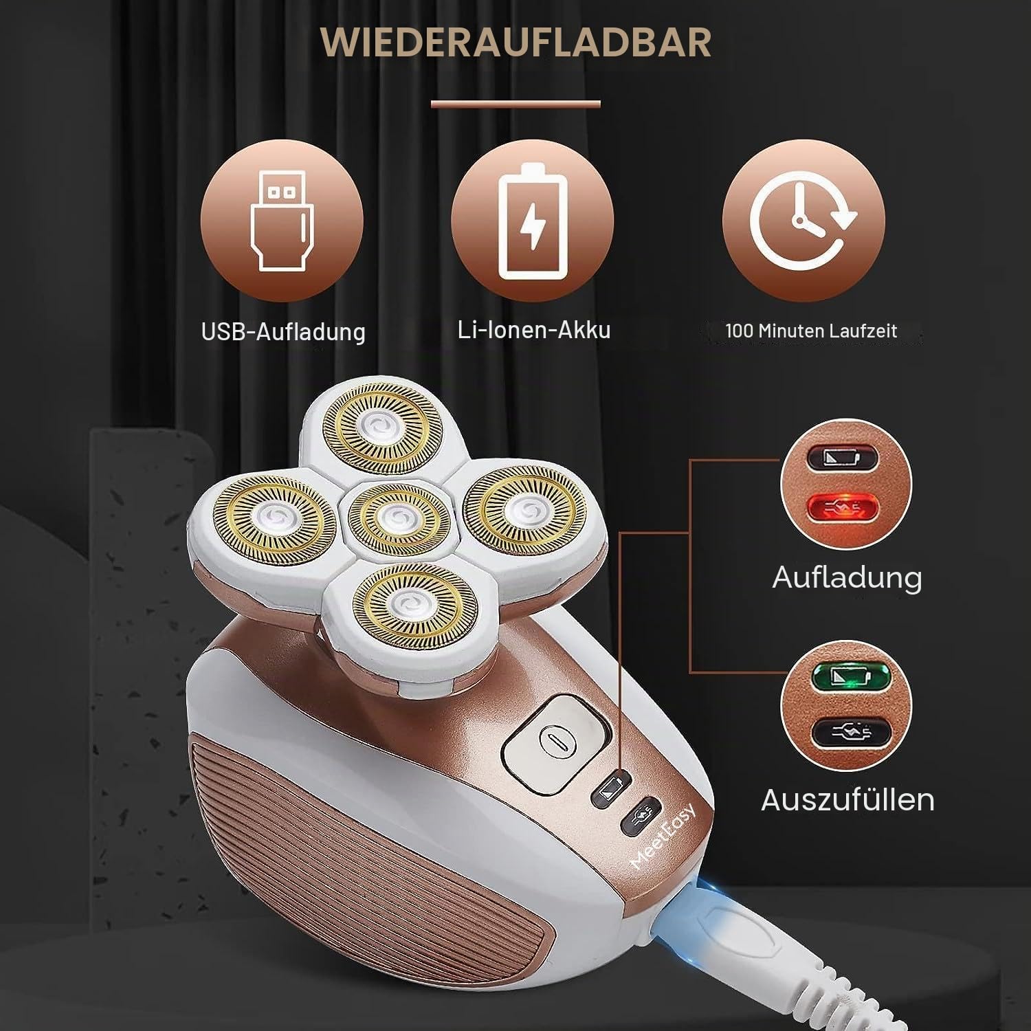 Elektrischer Beinrasierer für Frauen – wiederaufladbarer schmerzloser Damenrasierer für Beine, Gesicht, Lippen, Körper, Achselhöhle, schnurloser Bikini-Trimmer