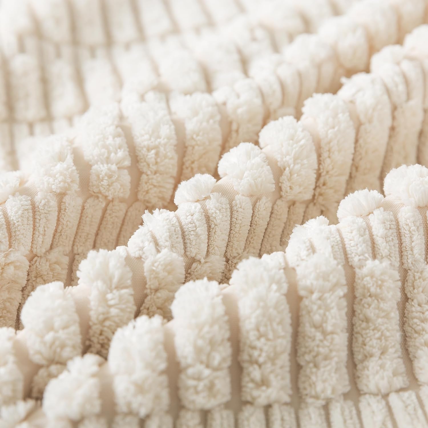 Pack of 1 Corduroy Soft Soild Decorative Square Body Pillow Covers Set Cushion Cases Pillowcases for Sofa Bedroom 20 x 54 Inch 51 x 137 cm (Body Size, Beige White) - Image 5