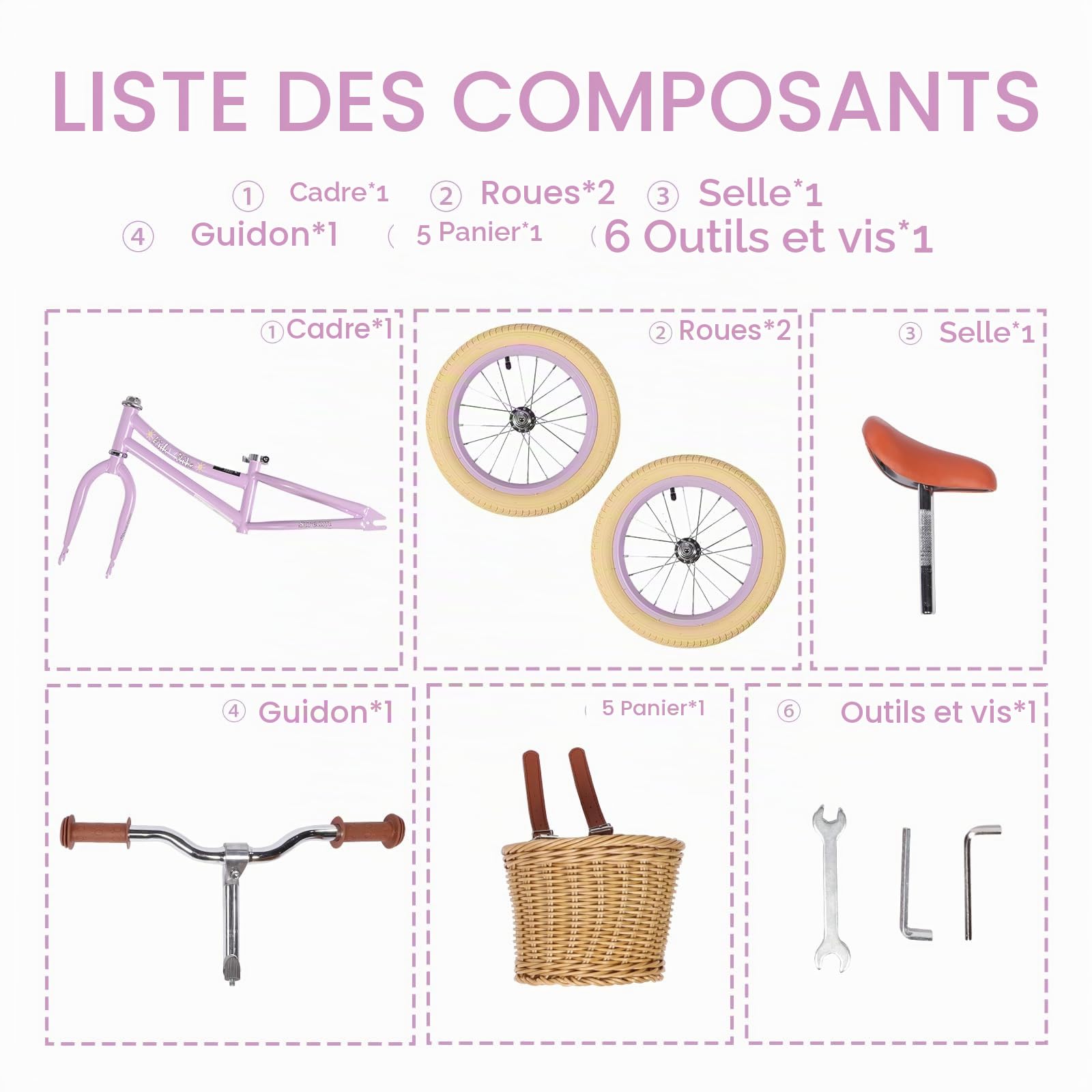 Hello-5ive Vélo d'équilibre pour Enfants de 14 Pouces avec Panier Amovible, vélo d'entraînement réglable en Hauteur avec Cadre en Acier au Carbone et pneus pneumatiques en Caoutchouc