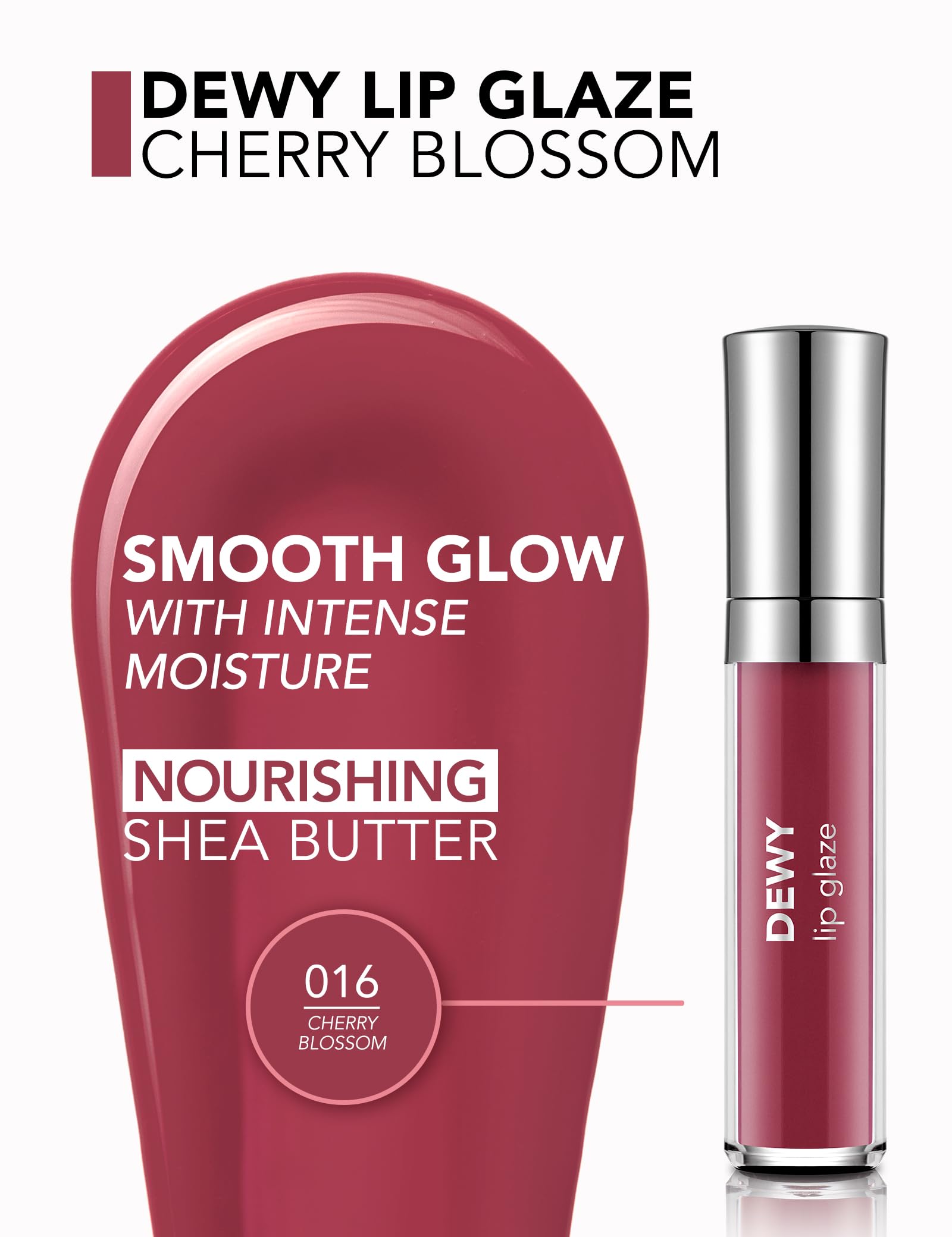 Flormar Dewy Lip Glaze Parlak & Dolgun Görünüm Veren Yapışmayan Dudak Parlatıcısı 016 CHERRY BLOSSOM (4 paketi)
