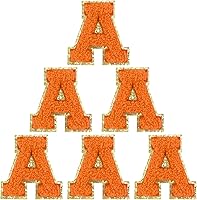 Vista 103 de 6 piezas de parches de letras de chenilla autoadhesivas, parches de letras preppy de 2 pulgadas para bolsos, ropa y sombreros, grandes pegatinas