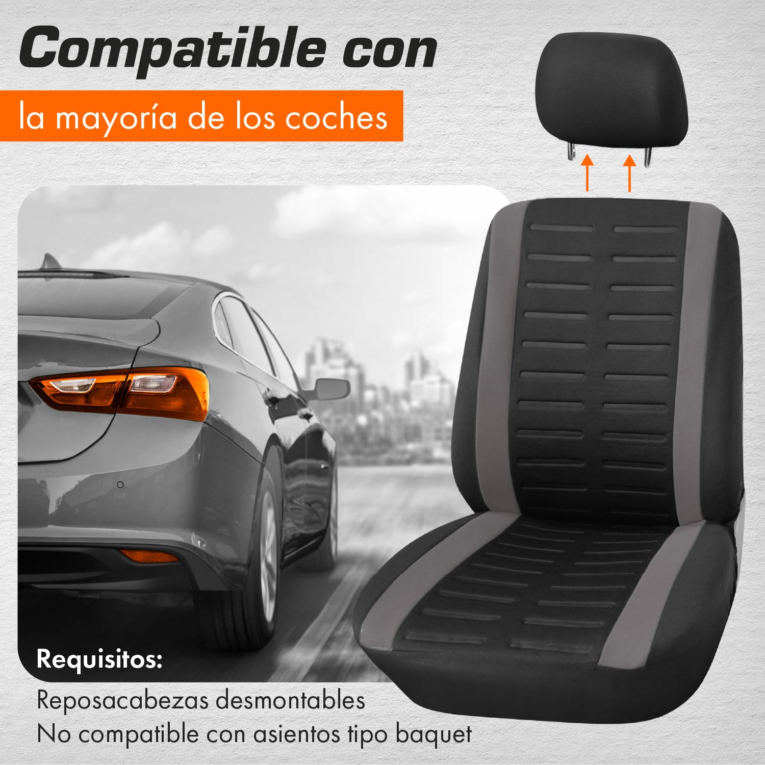 Accesorios Coche Cubre Asientos De Carros Juego Universal 11