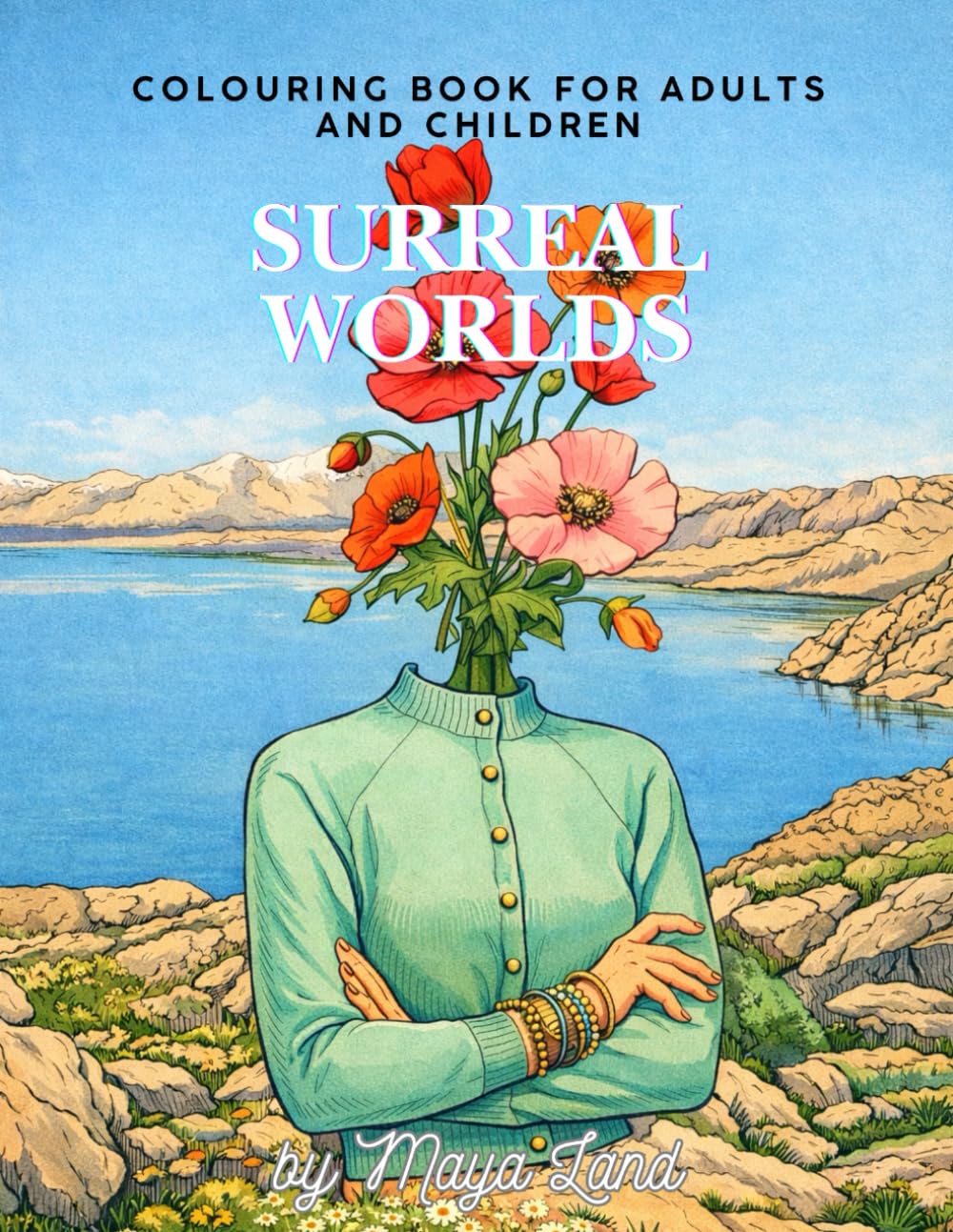 Surreal colouring book for adults and children