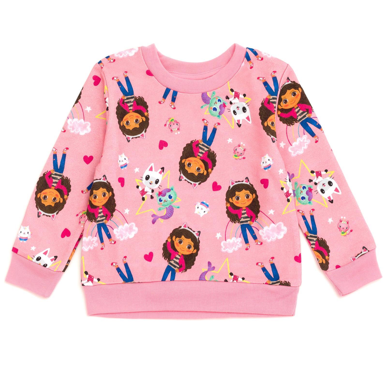 DREAMWORKS GABBY'S DOLLHOUSE Pandy Paws MerCat Cakey Cat Girls French Terry Sweatshirt Toddler to Big Kid