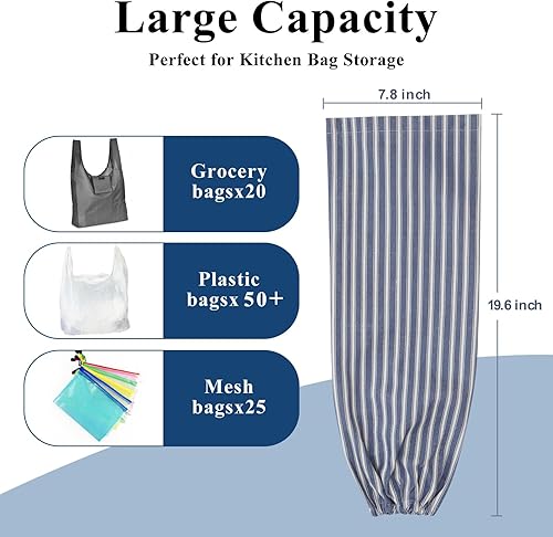 Miniatura 3 de TOGETRUE Soporte para bolsas de plástico, soporte para bolsa de comestibles, organizador de bolsas de basura reutilizable para decoración del hogar