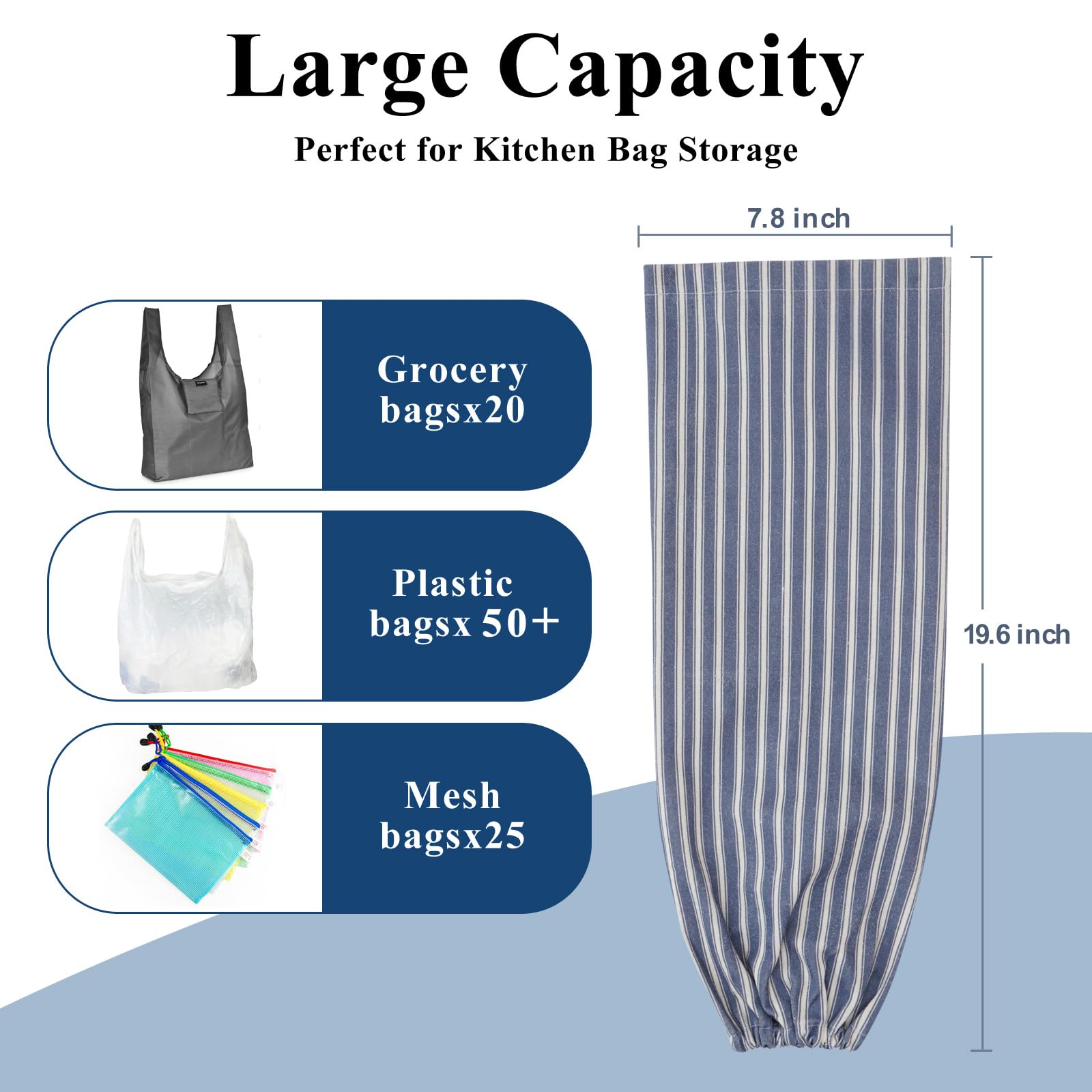 TOGETRUE Supporto Per Sacchetti Di Plastica Da Parete - Dispenser Per Buste Della Spesa, Rosa, 50x20 Cm, Capienza 40+ Sacchetti - 2