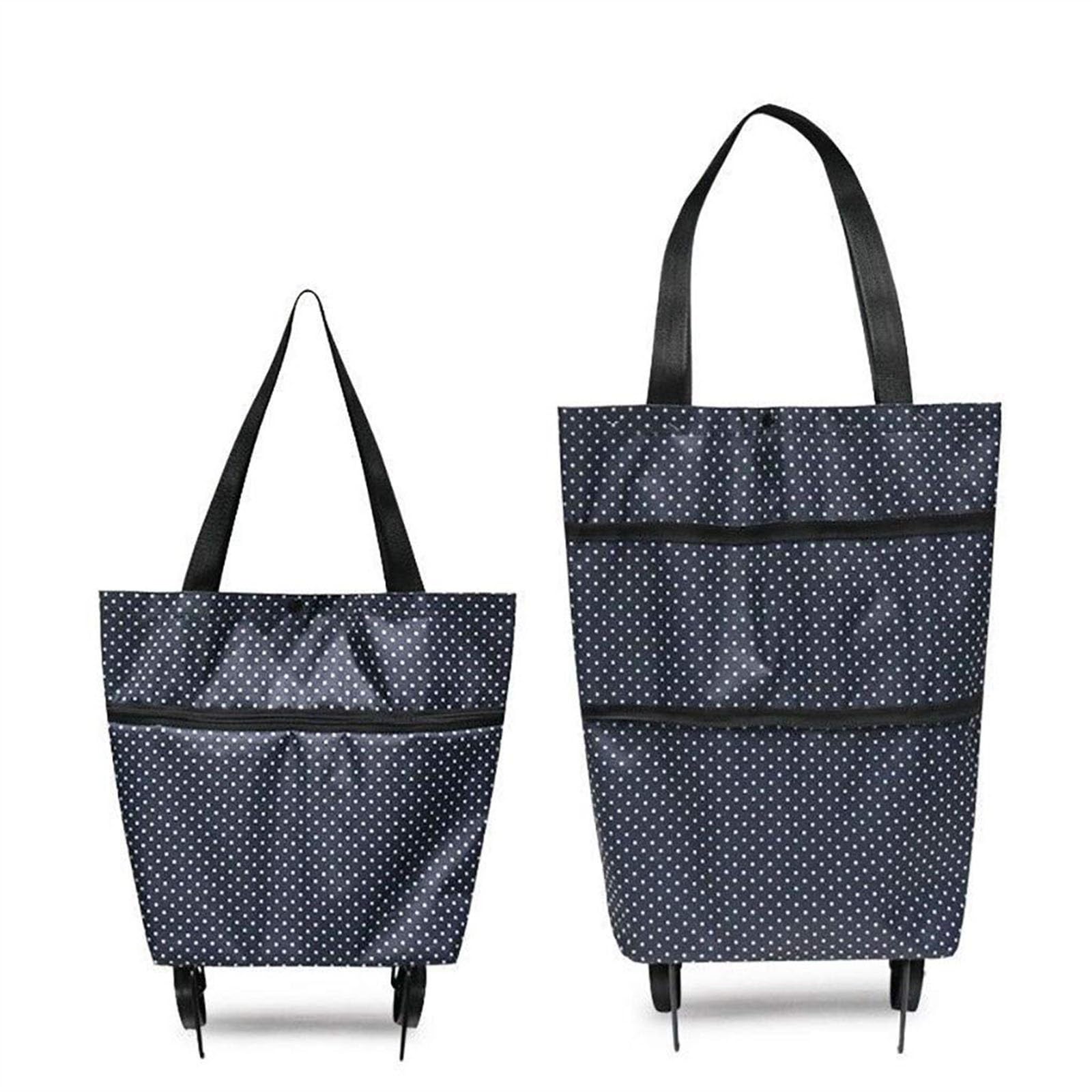 Borsa Pieghevole Per Carrello Della Spesa - Oxford Impermeabile 40L Rossa - Foto 7