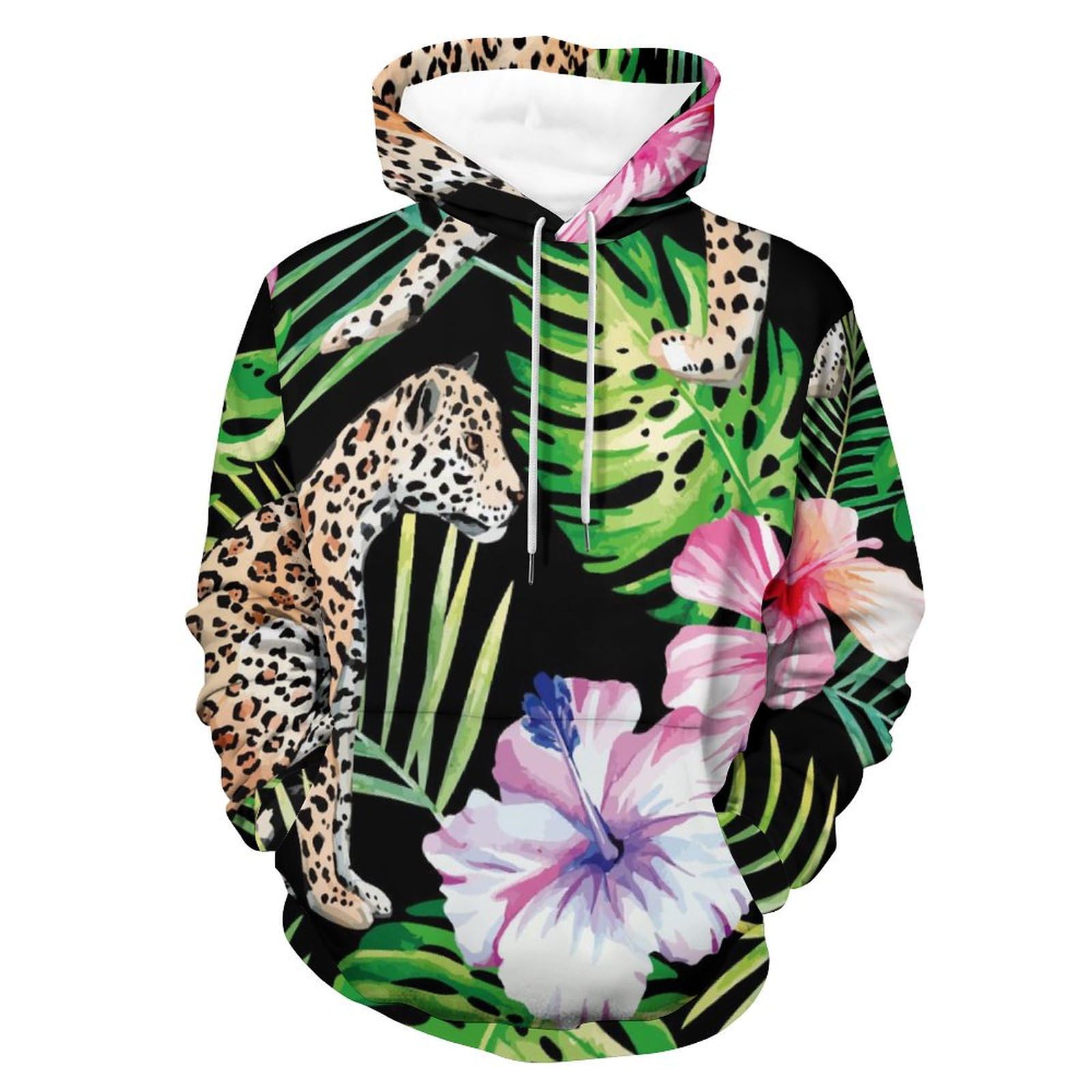 Hoody sweatshirt pull imprimé floral coupe unisexe confortable - 8