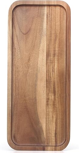 Platos medianos de madera para servir platos largos de acacia, bandeja rectangular de madera para decoración del hogar, tabla de queso, aperitivo,