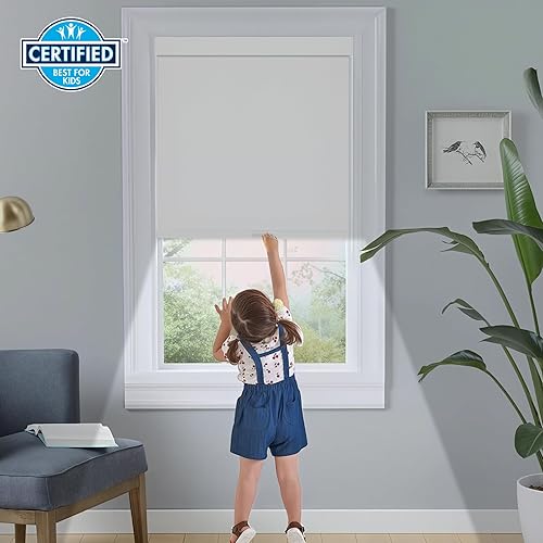 Miniatura 5 de Persilux Persianas enrollables opacas sin cordones para ventanas de interior, parada libre con cenefa, persianas de tela con aislamiento térmico,