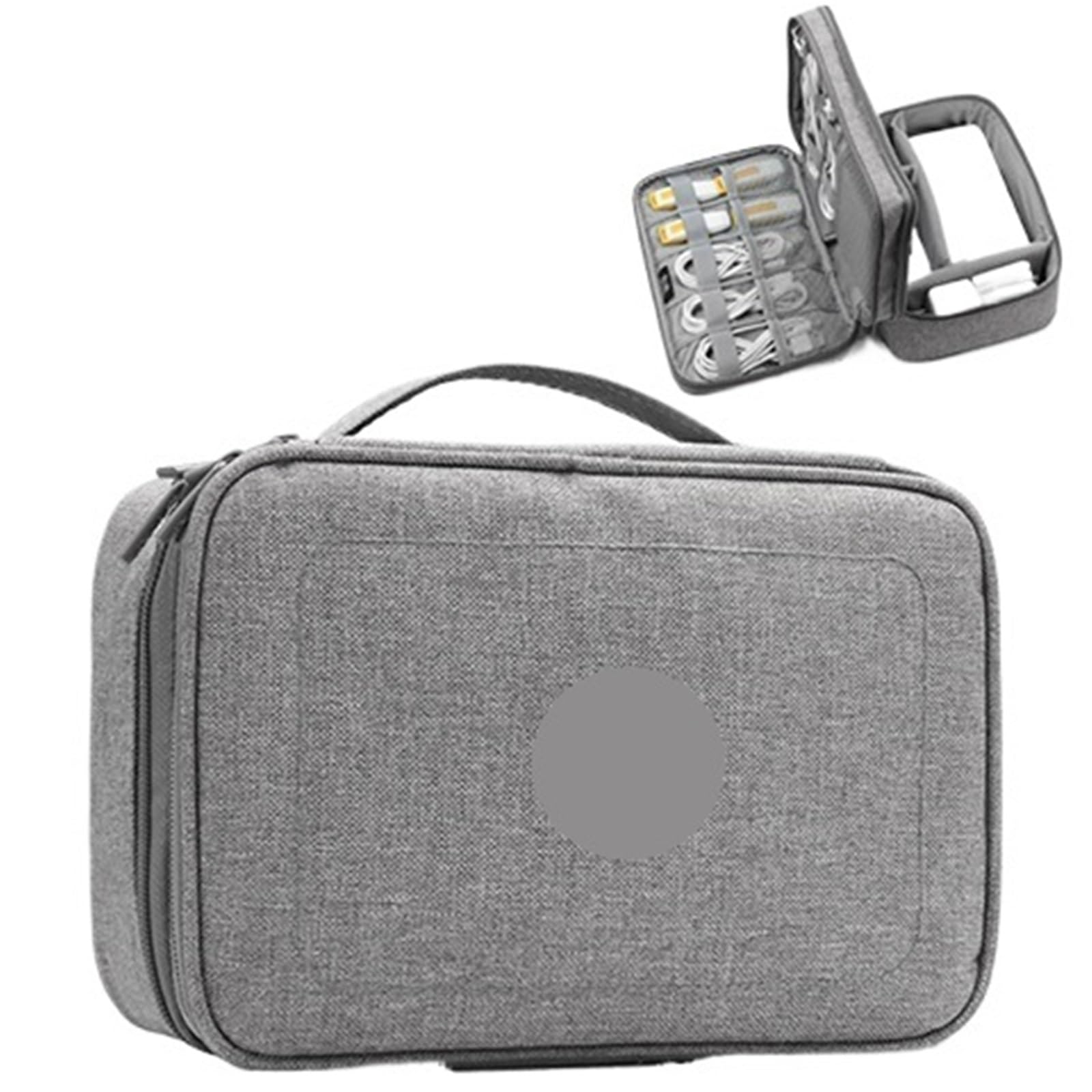 Borsa Organizer per Cavi Custodia Multiuso/organizzatore for Accessori elettronici da Viaggio da 2 Pezzi, for Power Bank, Disco Rigido, Caricabatterie per Cavo, Caricatore(Double Layer Grey)