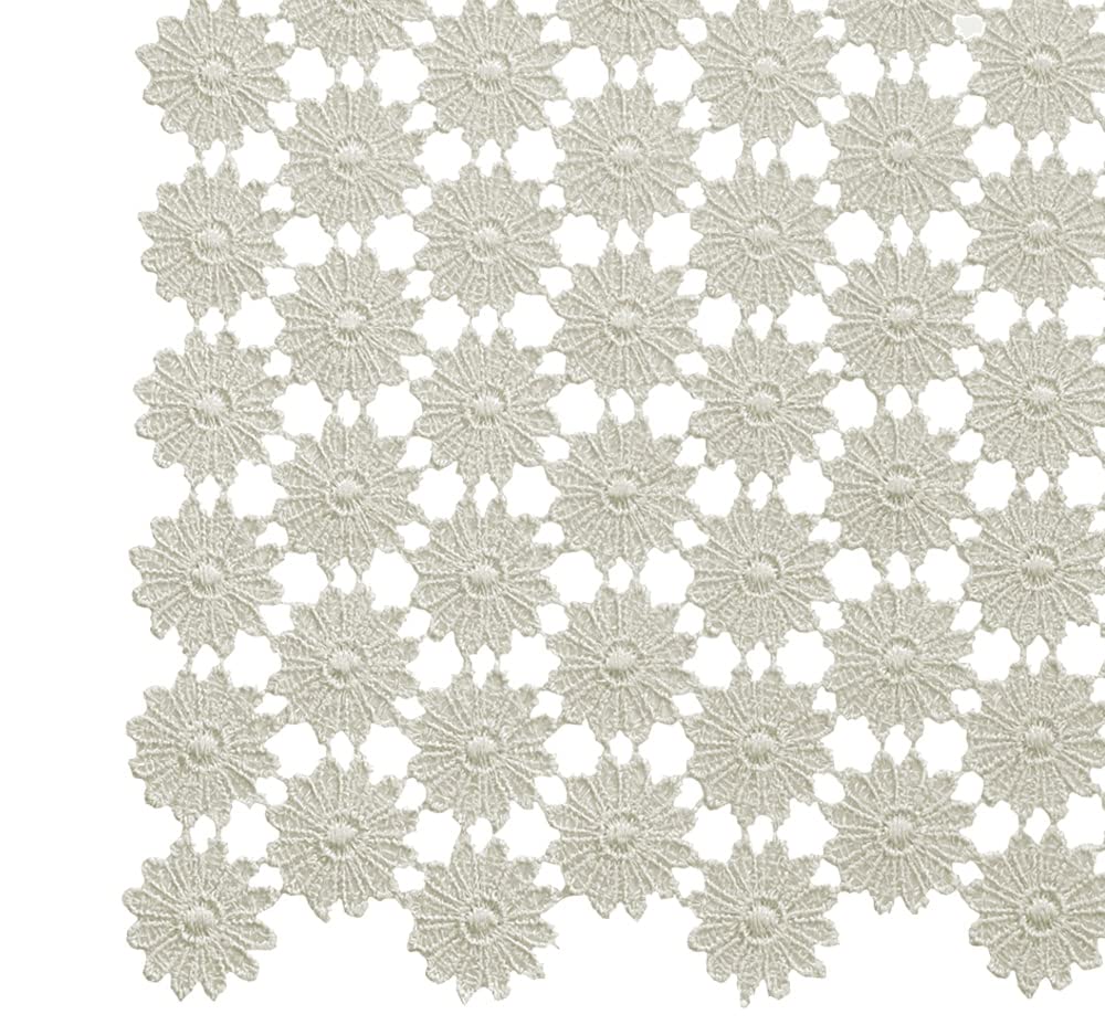 matches21 HOME & HOBBY Tischdecke Freya 110 x 110 cm Elegante Vollspitze in Weiß Vintage Retro-Dekoration aus Polyester