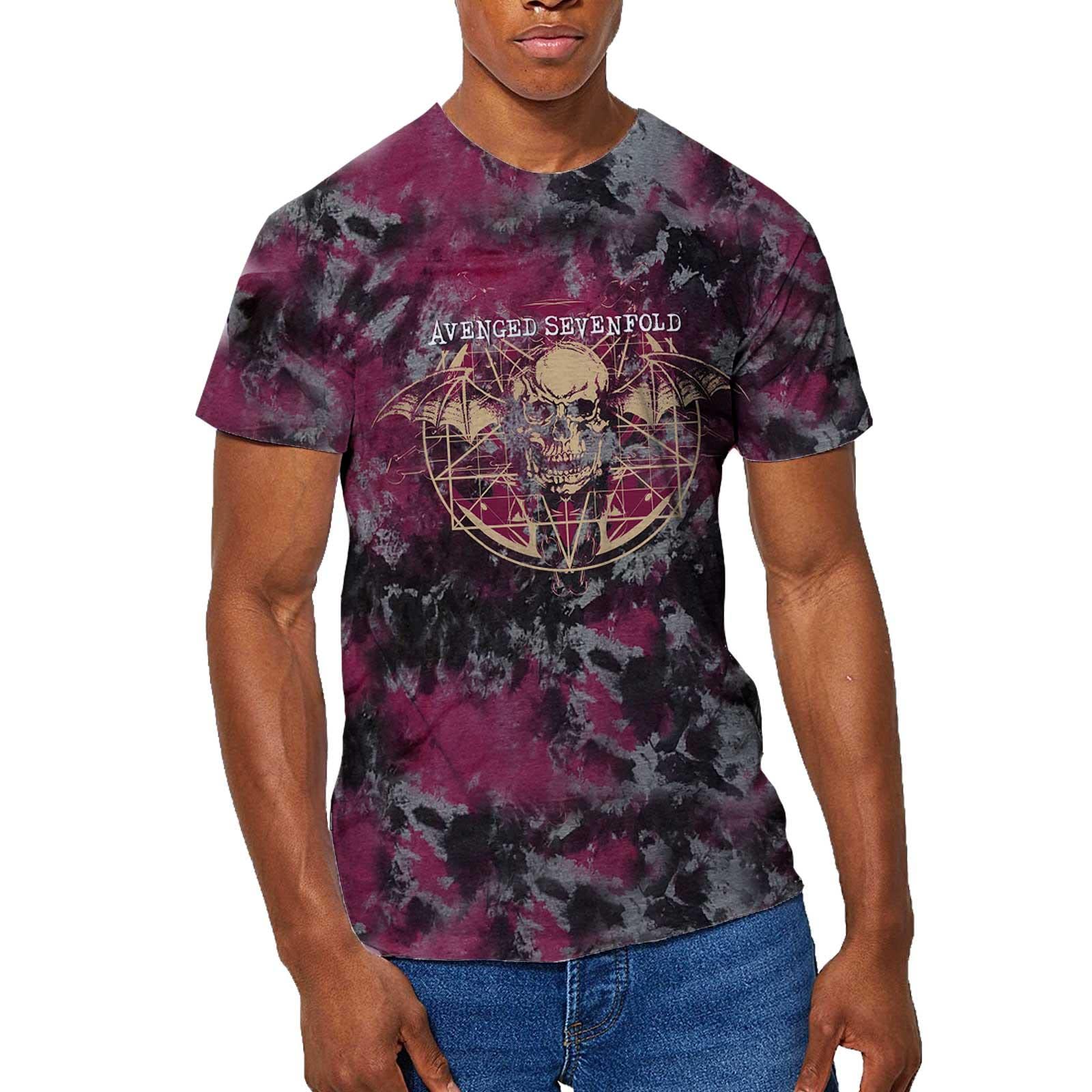 Avenged Sevenfold T Shirt Ritual Band Logo Official Unisex Grey Dip Dye XXL