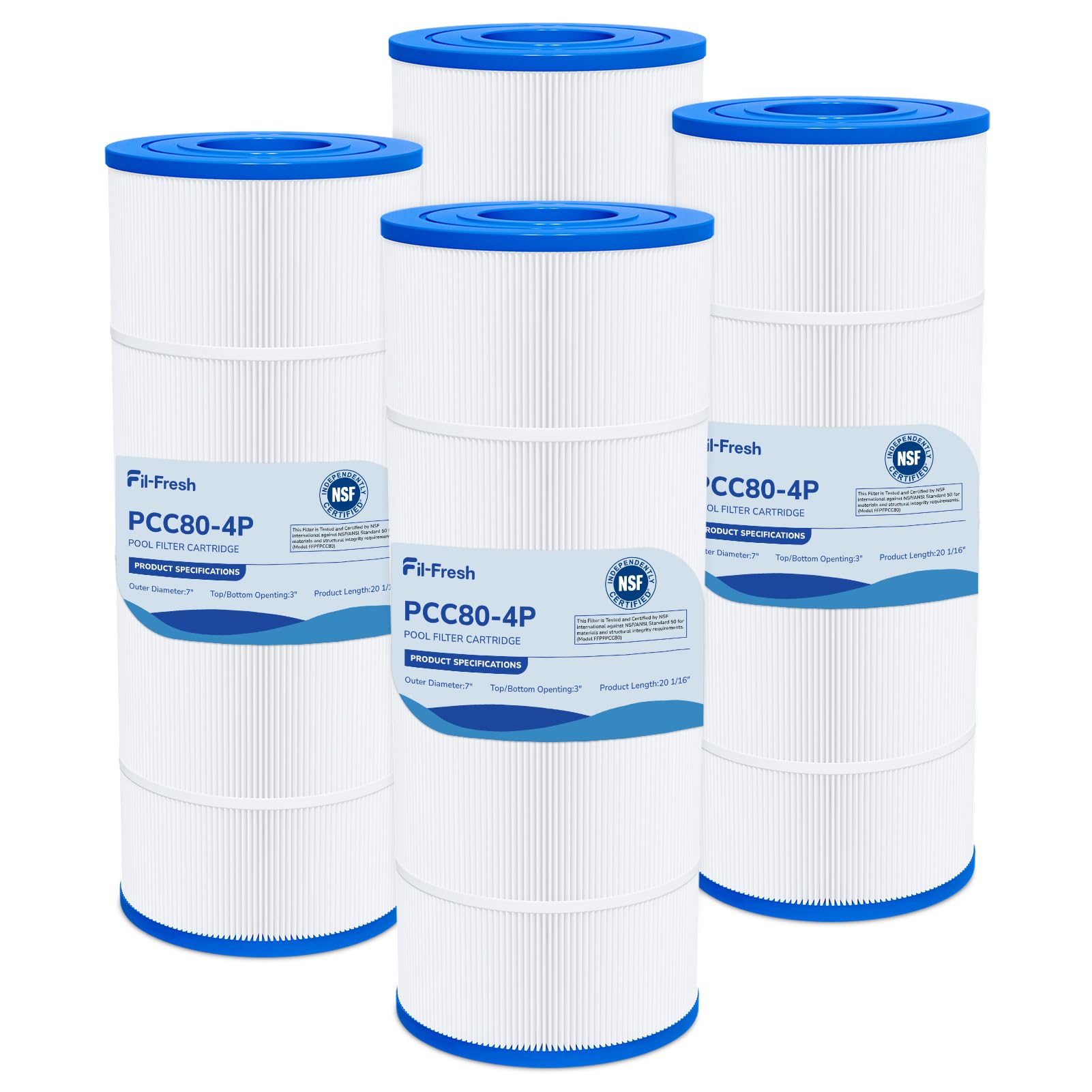 Fil-fresh CCP320 Pool Filters Cartridge Compatible with Pentair Clean & Clear Plus 320, Replaces Pleatco PCC80-PAK4, Pentair R173573, 178580, 160340,