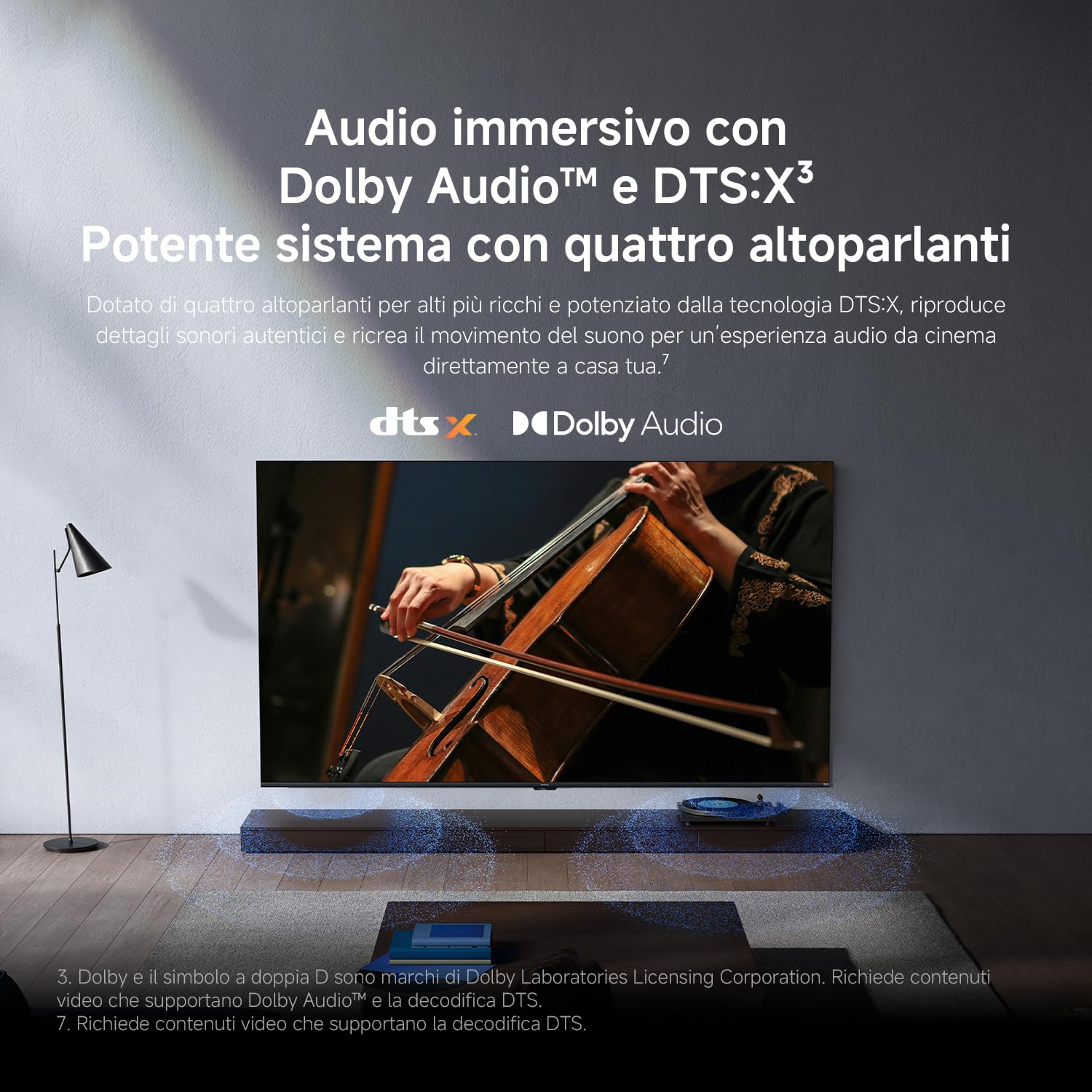 XIAOMI TV FX Mini LED da 65″(165 cm), Smart TV QD-Mini LED, 4K UHD, Fire TV, HDR10+, 60 Hz con modalità Game Boost a 120 Hz, MEMC, DTS:X, AirPlay 2, HDMI, modalità Filmmaker, comando vocale con Alexa