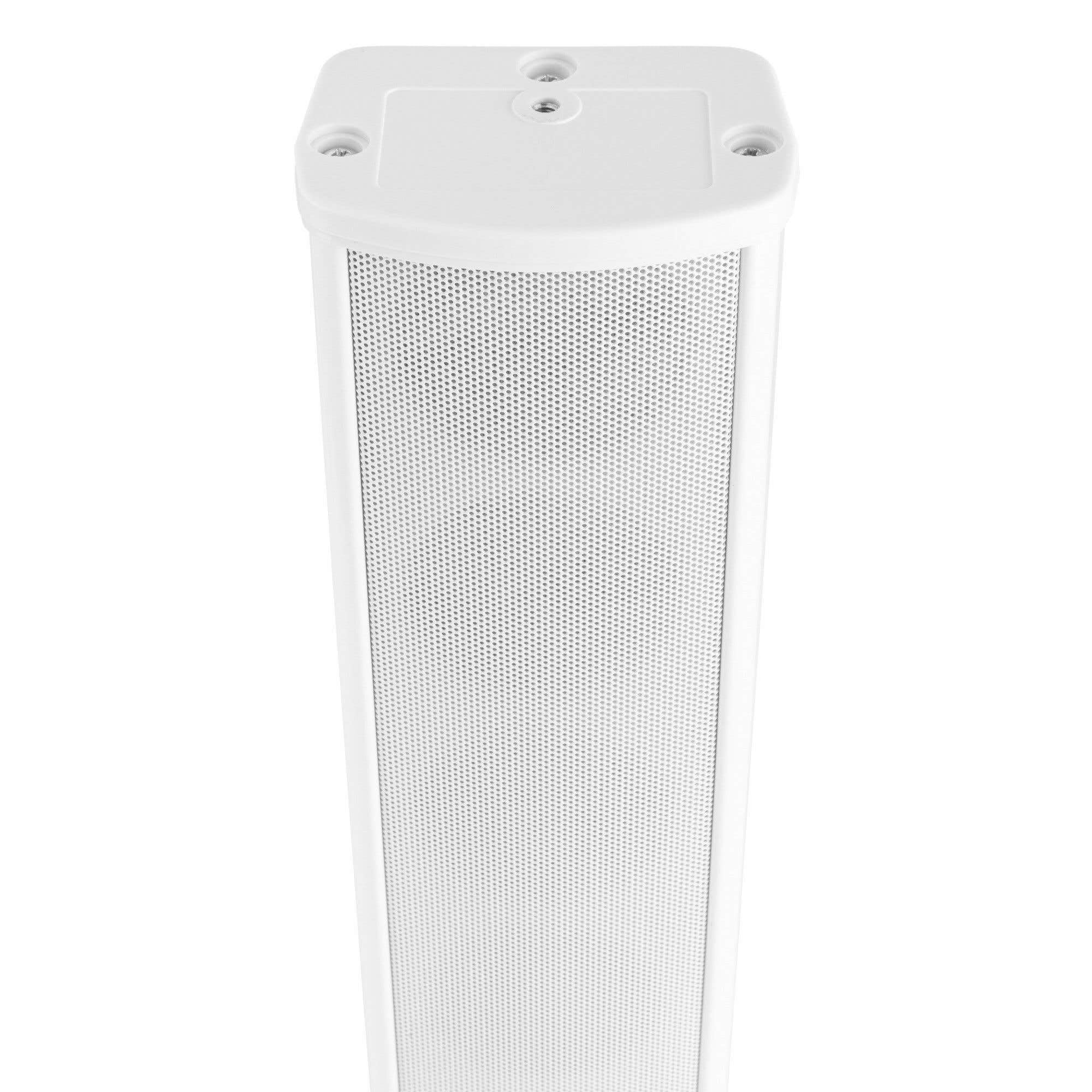 Power Dynamics ICS8 - Colonne de Son Blanche, 40W, Idéale pour Un Montage Discret dans Les Salles de Conférences, Églises ou Halls, Livré avec Étrier de Montage et Câble