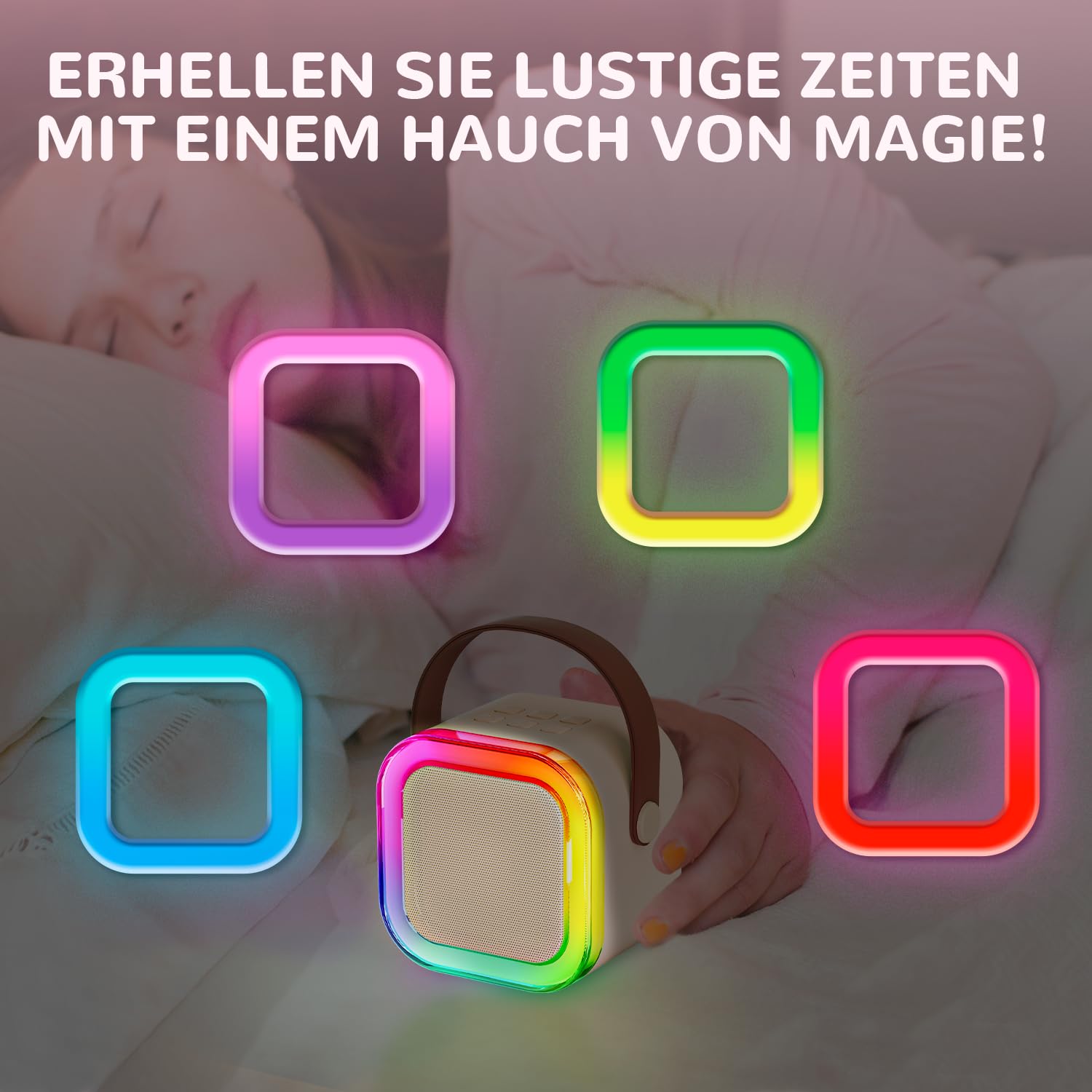 Kinder Karaoke Maschine mit Karaoke mikrofon Kinder: Wowstar Kinder Karaoke mit Mikrofon - Mini Karaoke Maschine - Tragbare Karaoke Set Box - GeburtstagsGeschenk für Mädchen, Jungen - Kinder Spielzeug