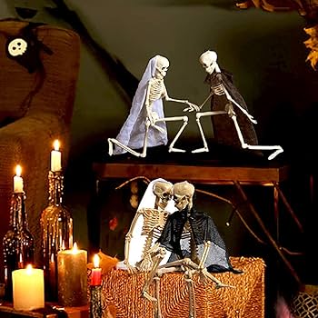 Amazon | Haojiaho ハロウィン 骸骨 飾り 40cm 2点セット 関節