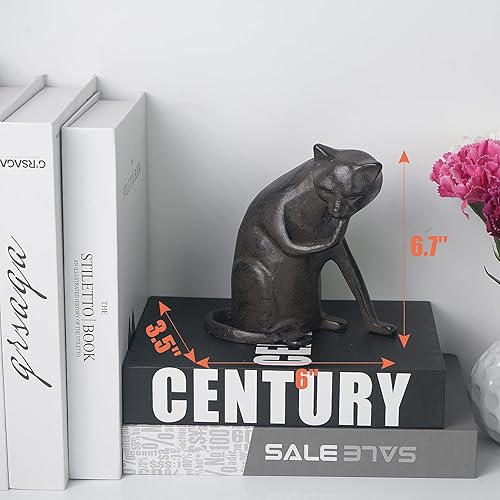 Miniatura 3 de DreamsEden Estatua de gato de metal para decoración del hogar