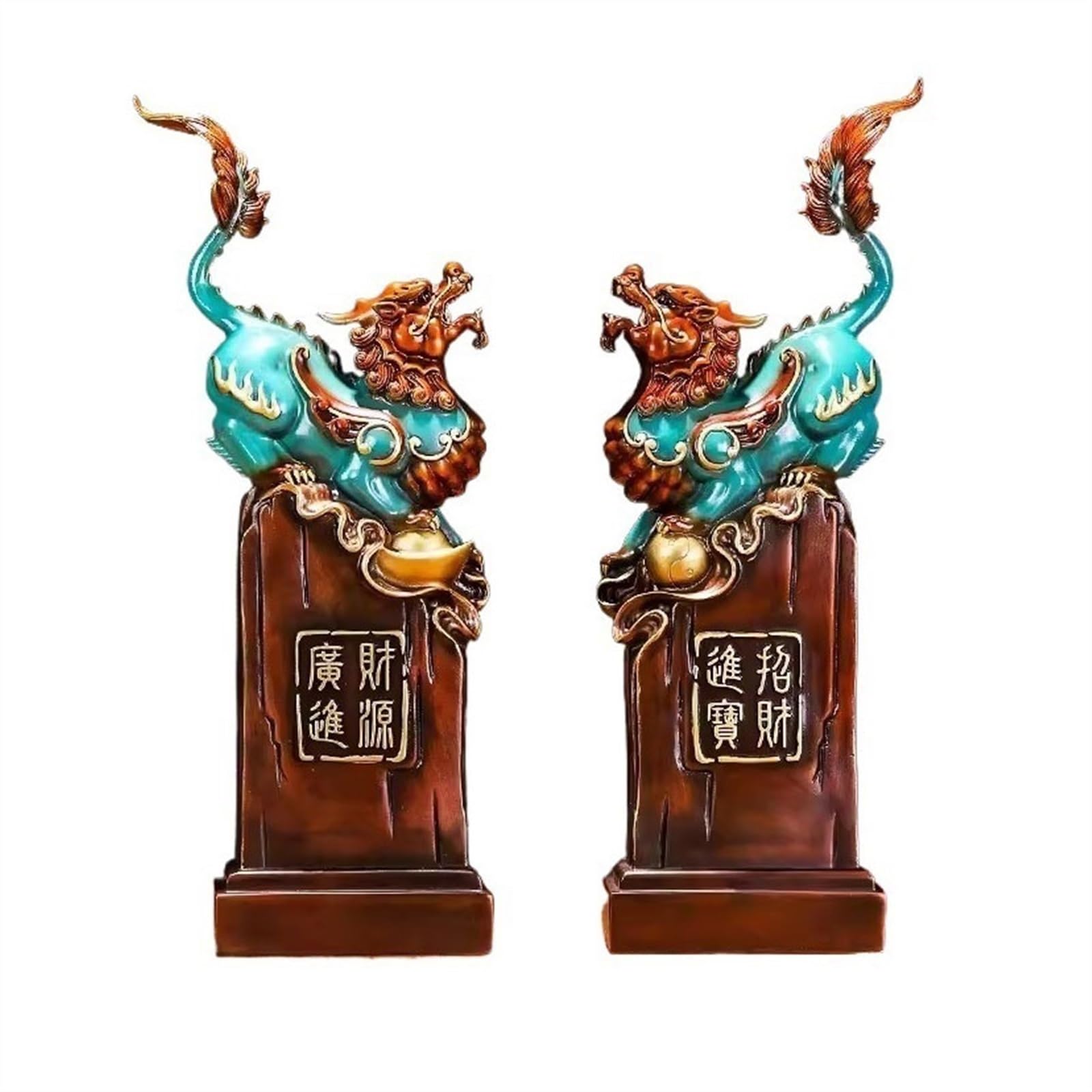 Kunst-Skulptur, 1 Paar Schreibtisch-Dekoration, Kupfer, Wahrsagerei-Ornamente, Schreibtisch-Dekoration, Glücks-Feng-Shui-Ornamente, personalisierte Heimdekoration,
