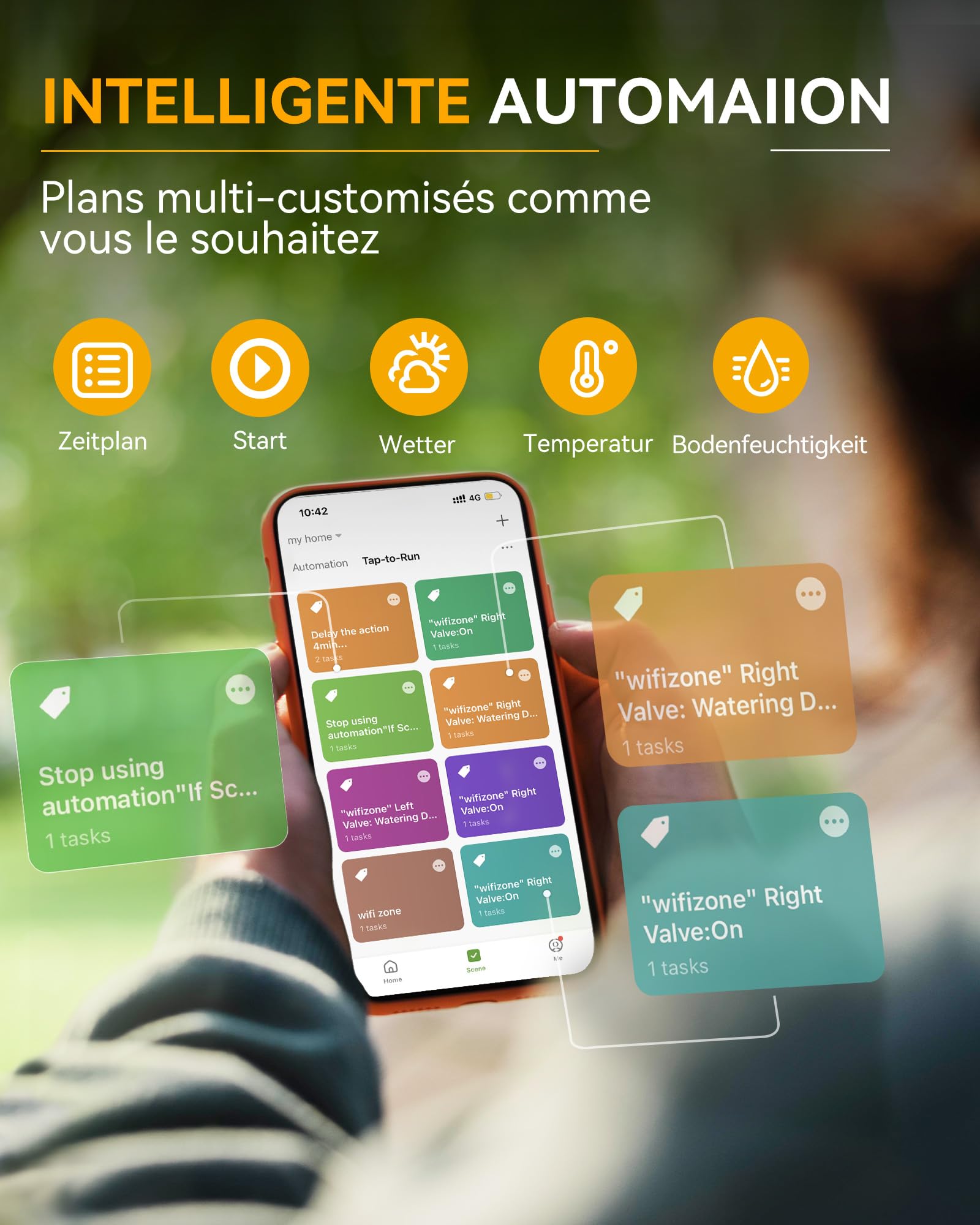 RAINPOINT Irrigation Computer, Bluetooth Smart App Control, Automatic Watering System with Rain Delay, Manual/Automatic Irrigation for Lawn and Garden RAINPOINT Irrigation Computer, Bluetooth Smart App Control, Automatic Watering System with Rain Delay, Manual/Automatic Irrigation for Lawn and Garden