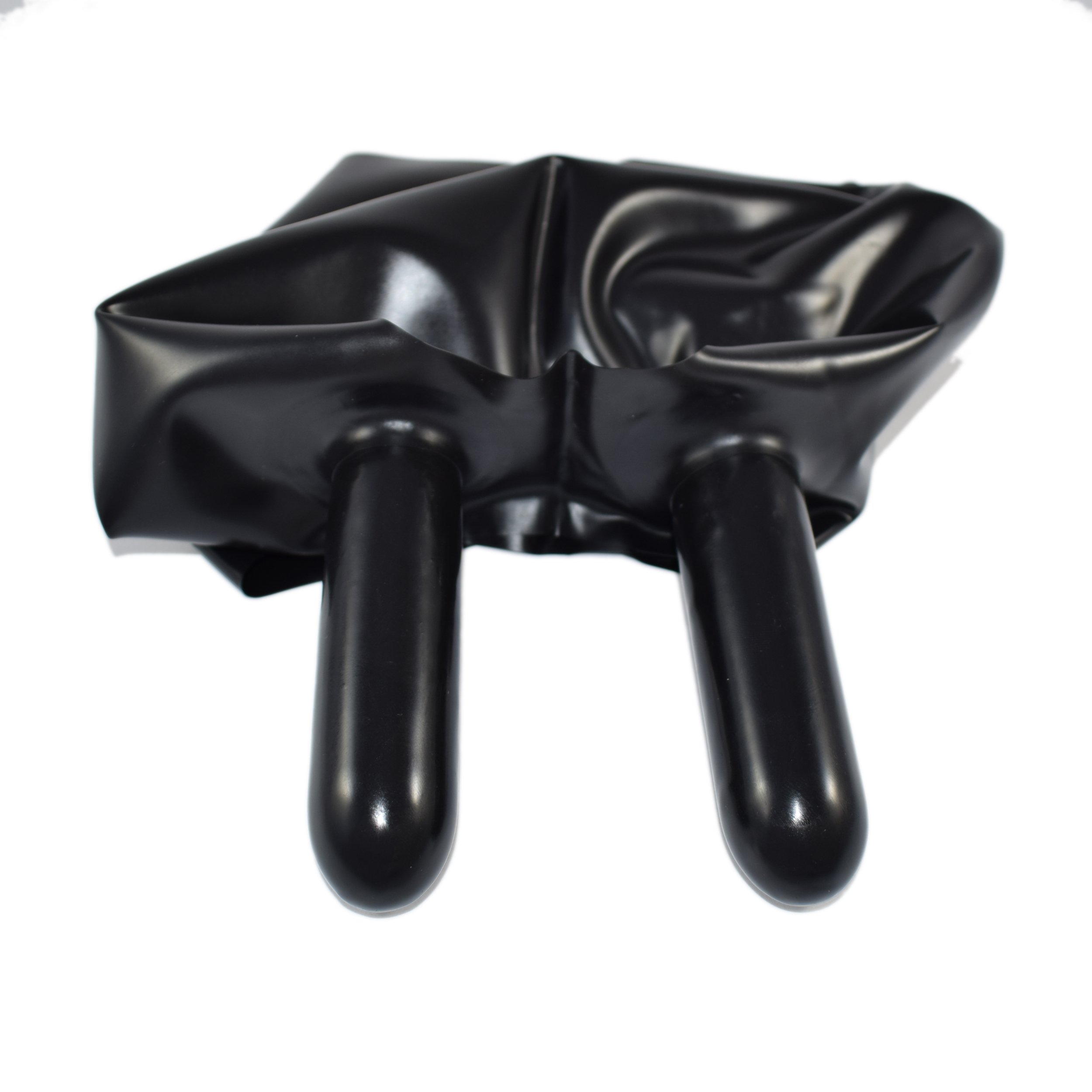 Rubberfashion Latex Hotpants - Rubber Slip kurzer Latex Slip mit Innenkondom 2 Stück - Latex Dessous Damen