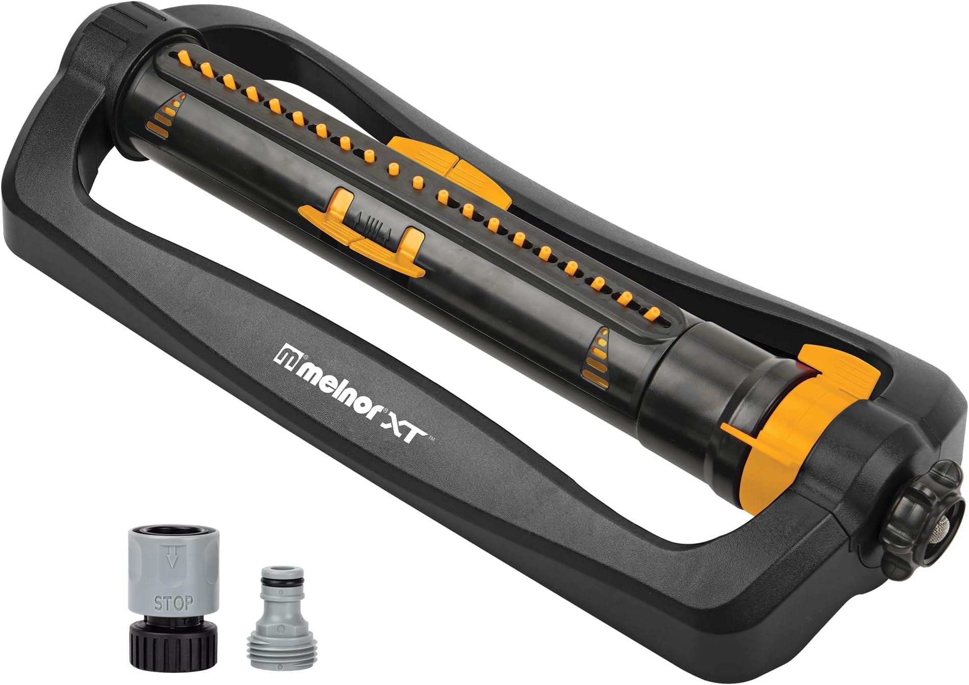 Melnor 65165AMZ XT Turbo Oscillating Sprinkler,4,500 sq. ft.,Quick Connect Bundle,2-Way Adjustable,Black,Yellow,(Pack of 12)