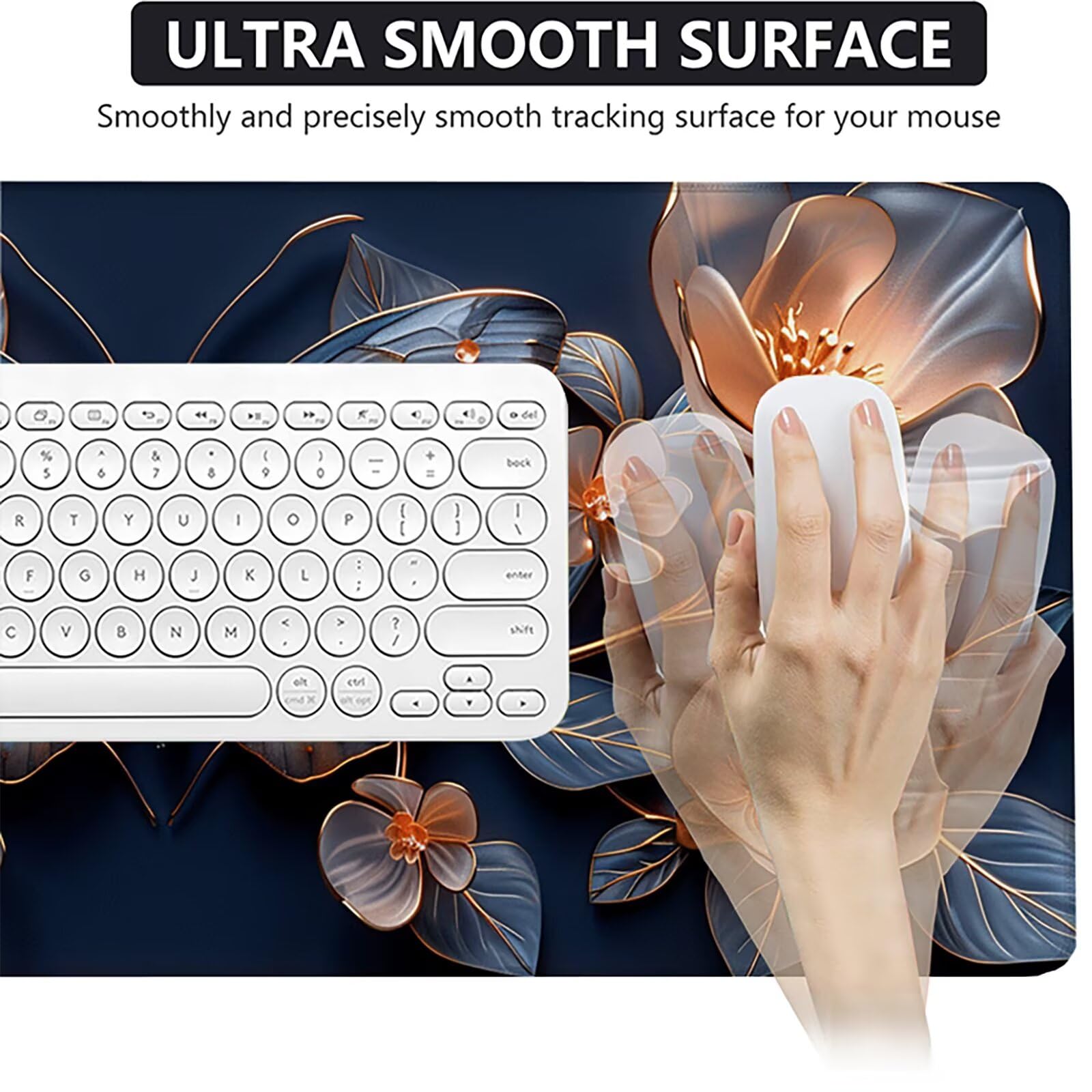 Mariposa Alfombrilla Ratón Gaming XXL 1500 x 800 mm, Alfombrilla Gaming Azul Mousepad con Base de Goma Antideslizante, Impermeable Desk Mat para Teclado y Raton, Accesorios Gaming, Regalos H-1