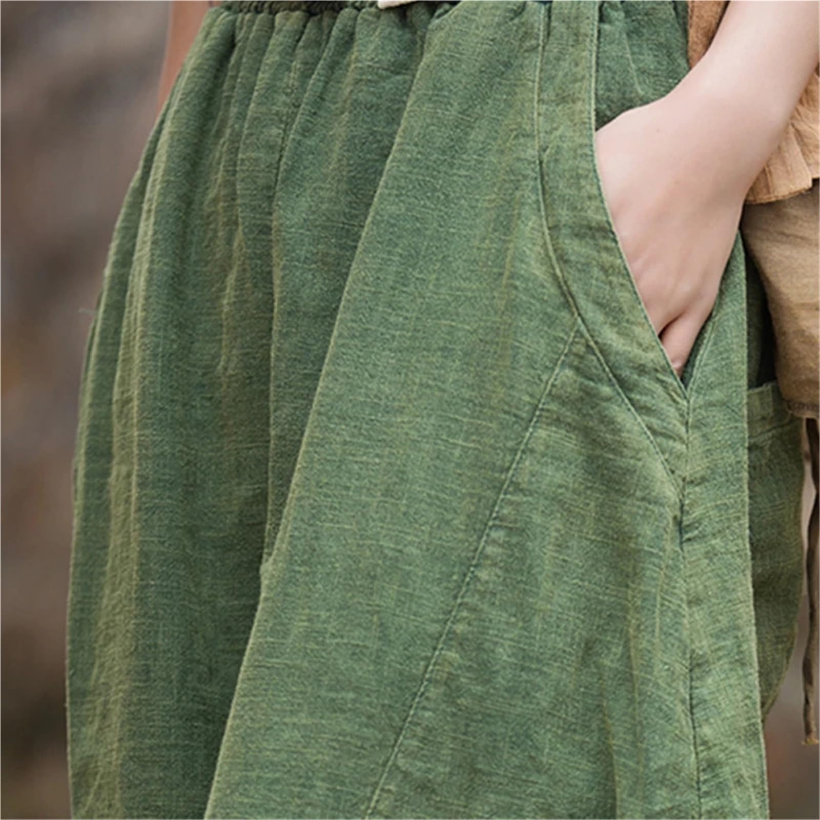 Pantaloni Larghi Casual Pantaloni Cargo Larghi in Cotone e Lino da Donna, Vintage, con Elastico in Vita, Pantaloni da Yoga, Larghi, Casual, Lunghi, a Gamba Larga, Oversize