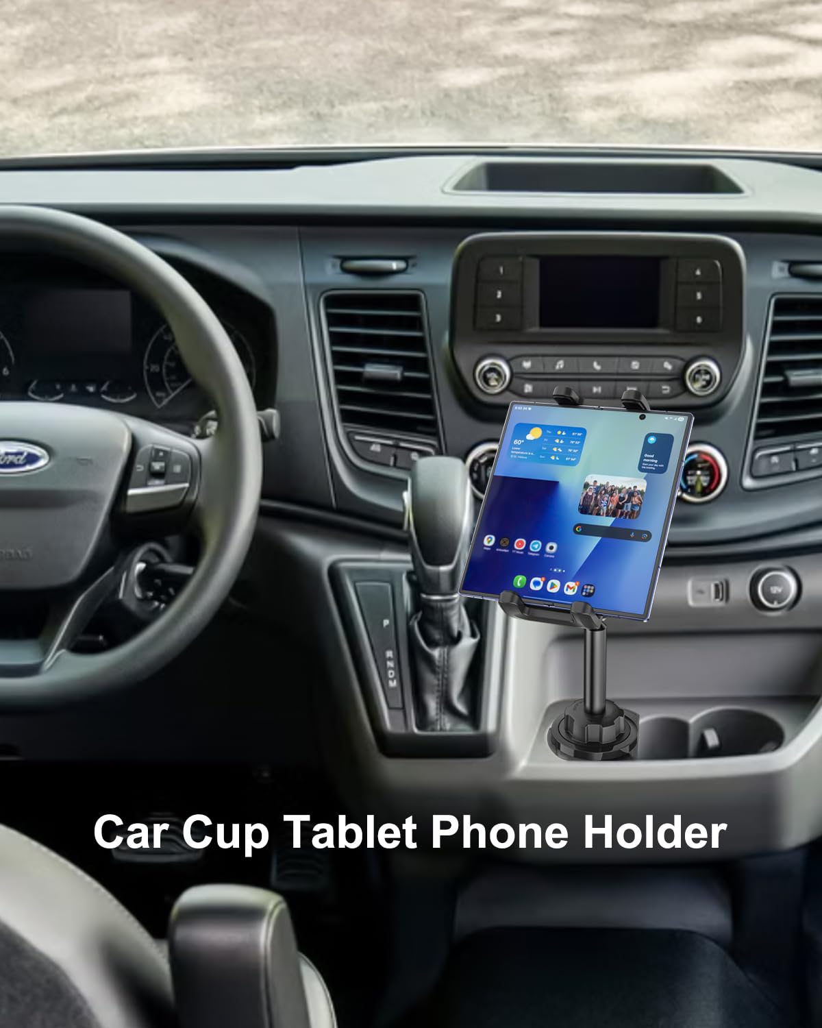 Z Fold Car Mount, [Sturdy Metal Arm] Cup Holder Folding Phone Mount, 360° Adjustable Tablet Phone Stand Truck CupHolder for Galaxy Z Fold 7 6 5 4 3 2, Pixel Fold, Galaxy Tab, 4-13" Device