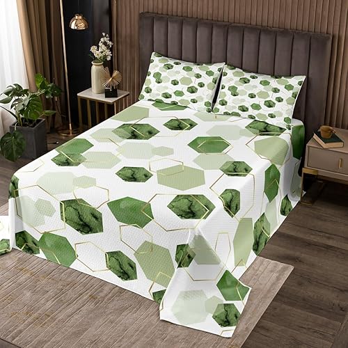 Miniatura 5 de Erosebridal Juego de colcha de mármol negro tamaño Queen con lentejuelas metálicas doradas, juego de colcha de mármol gris oscuro, juego de ropa de