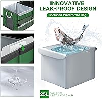 Vista 2 de Organizador de maletero de automóvil, organizador de almacenamiento de automóvil con bolsa impermeable, organizador plegable de múltiples