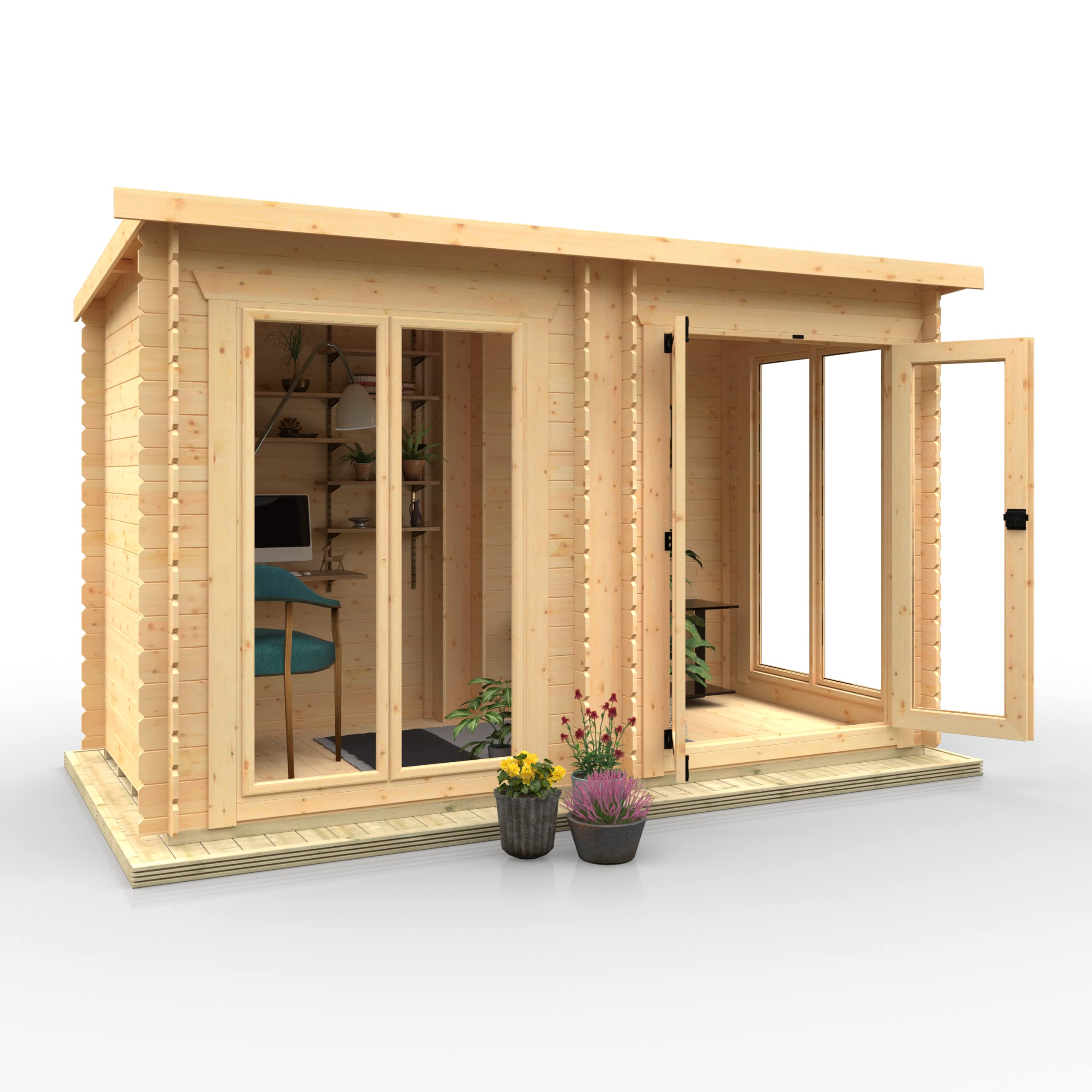 TigerFlex Moda Log Cabin Timber Summerhouse, Office, Storage Facilty 19mm 12 x 6 ft