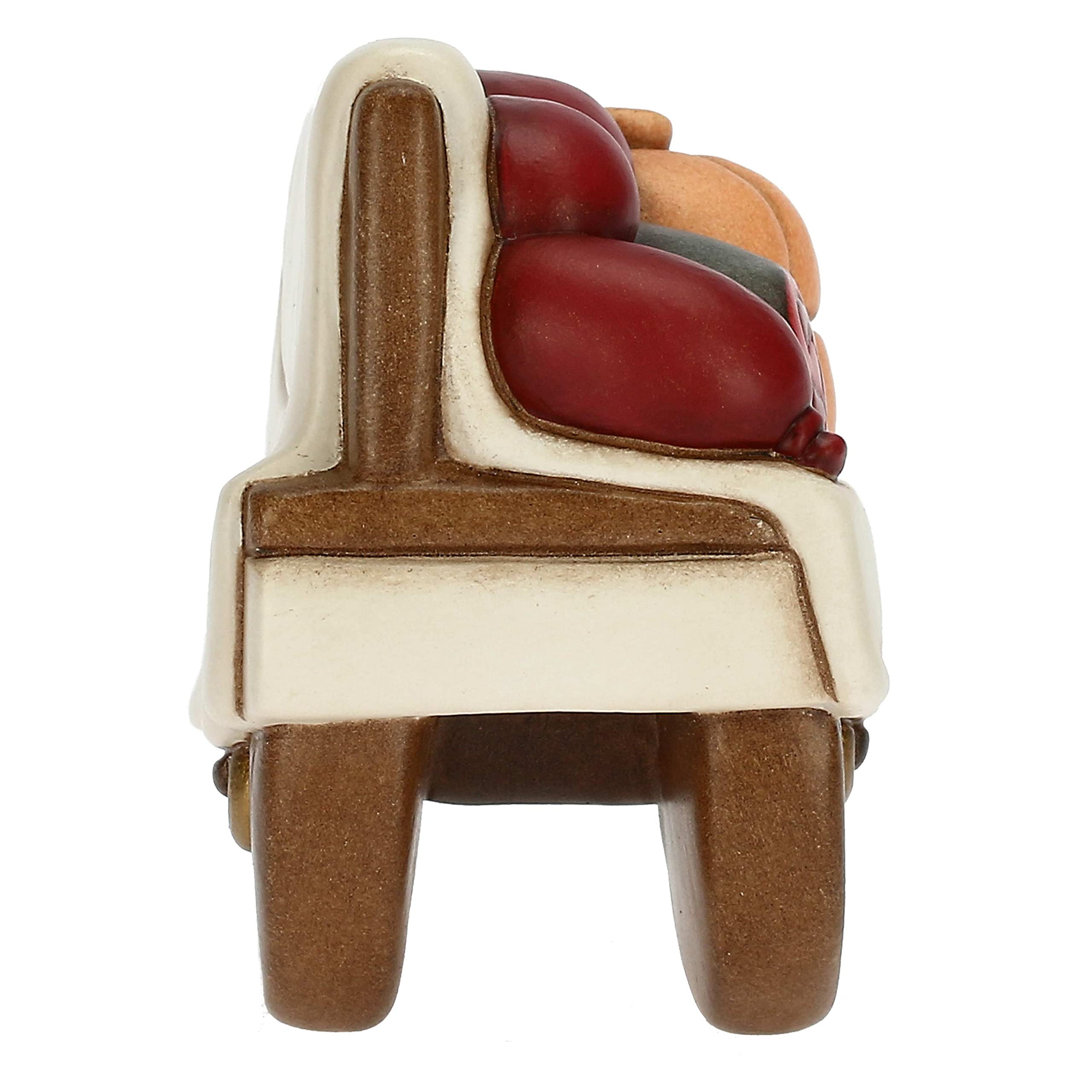 THUN - Presepe 2022 - Statuina Presepe Carretto con Salumi in Ceramica Decorata a Mano - Linea Presepe Classico - 8,5x5x7,3 cm h
