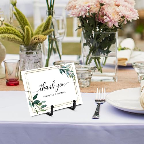 Miniatura 6 de Soporte de placa para caballete, soporte de placa de metal de 3 pulgadas para exhibición, soporte de fotos de mesa, caballetes de hierro negro para