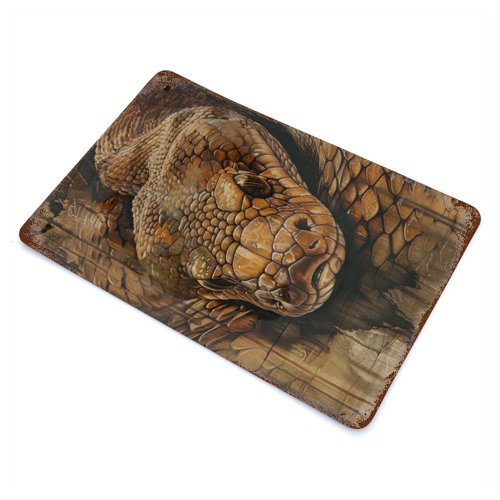 Ethereal Snake Weathered Tin Sign 11.8"x7.9", Novelty Wall Decor for Garage, Pub Or Kitchen