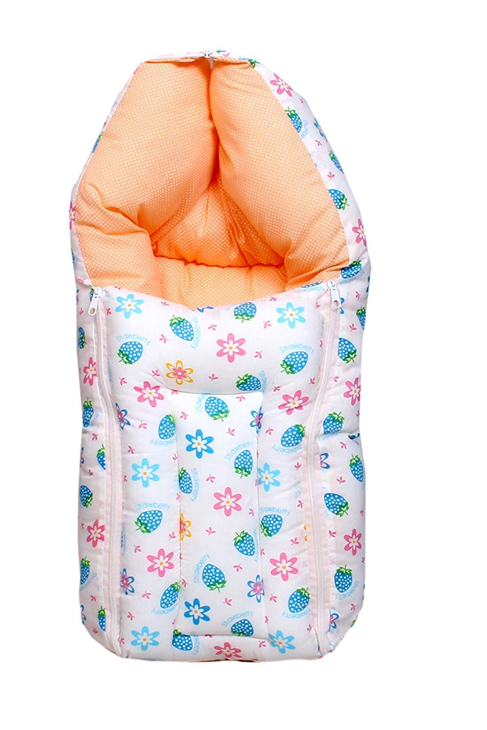 ToddylonToddylon Baby Sleeping Bags Baby Carry Nest | 3 in 1 Baby Bed | Baby Wrapper | Holder | Portable Bassinet | Carrier Nest | Newborn Baby Boys Girls | Wearable Blankets | Cotton (0-6 Months) Orange