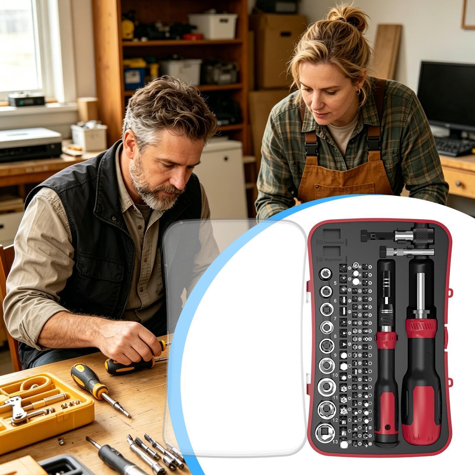 Set Cacciavite a Cricchetto Strumento 77 in 1 per riparazioni auto | Set Cacciaviti a Cricchetto Per Proprietari di Casa, Meccanici, Montatori, Fai-da-te, Elettricisti, Officina