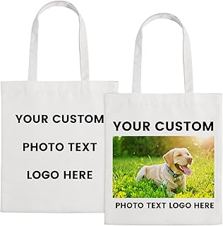 Wyleaves Personalized Tote Bag, Custom Canvas Tote Bag With 