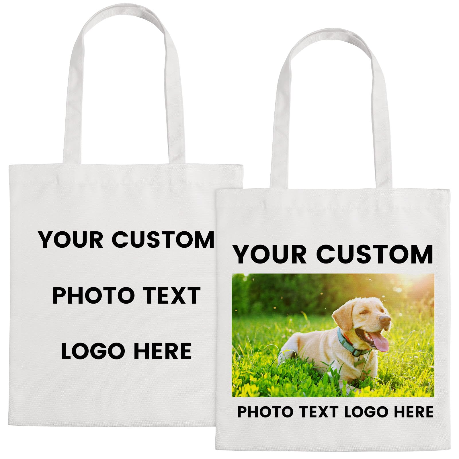 Sponsored Ad – Personalized Tote Bag, Custom Canvas Tote Bag With Customizable Pictures and Text, Reusable Grocery Bag